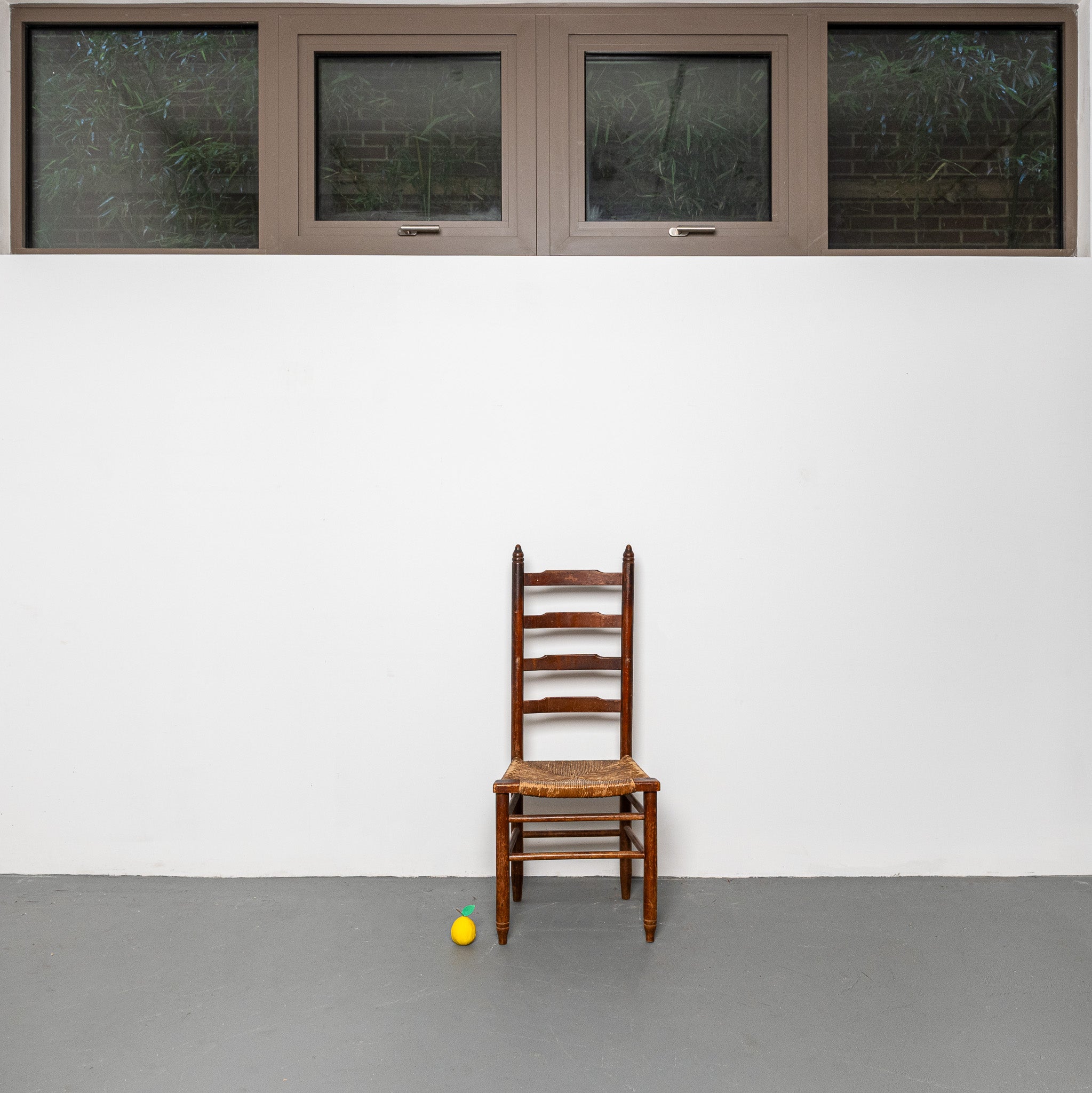 19th century American ladder back rushseat chair