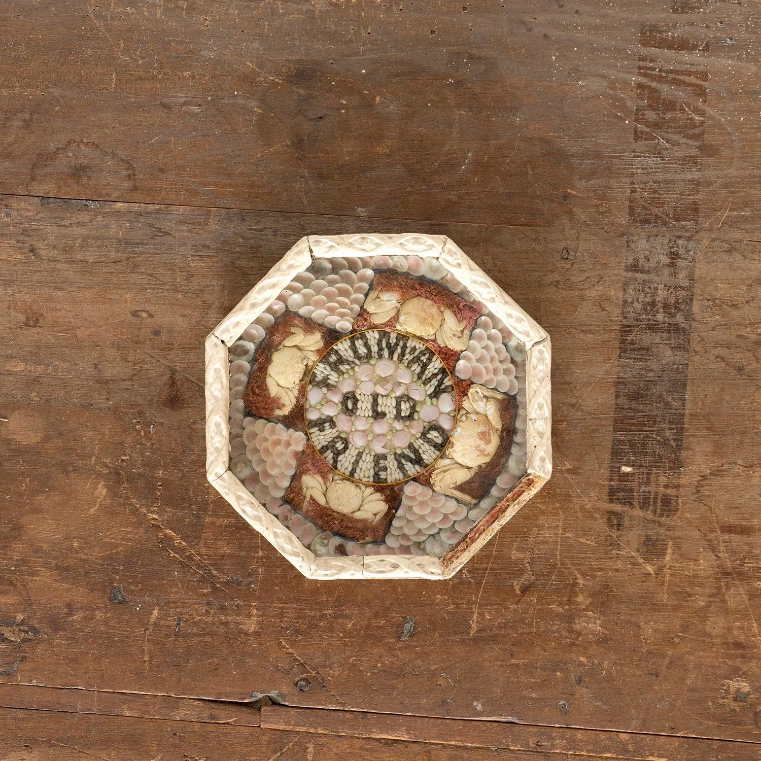 FOLK ART SAILOR'S VALENTINE "FROM AN OLD FRIEND"