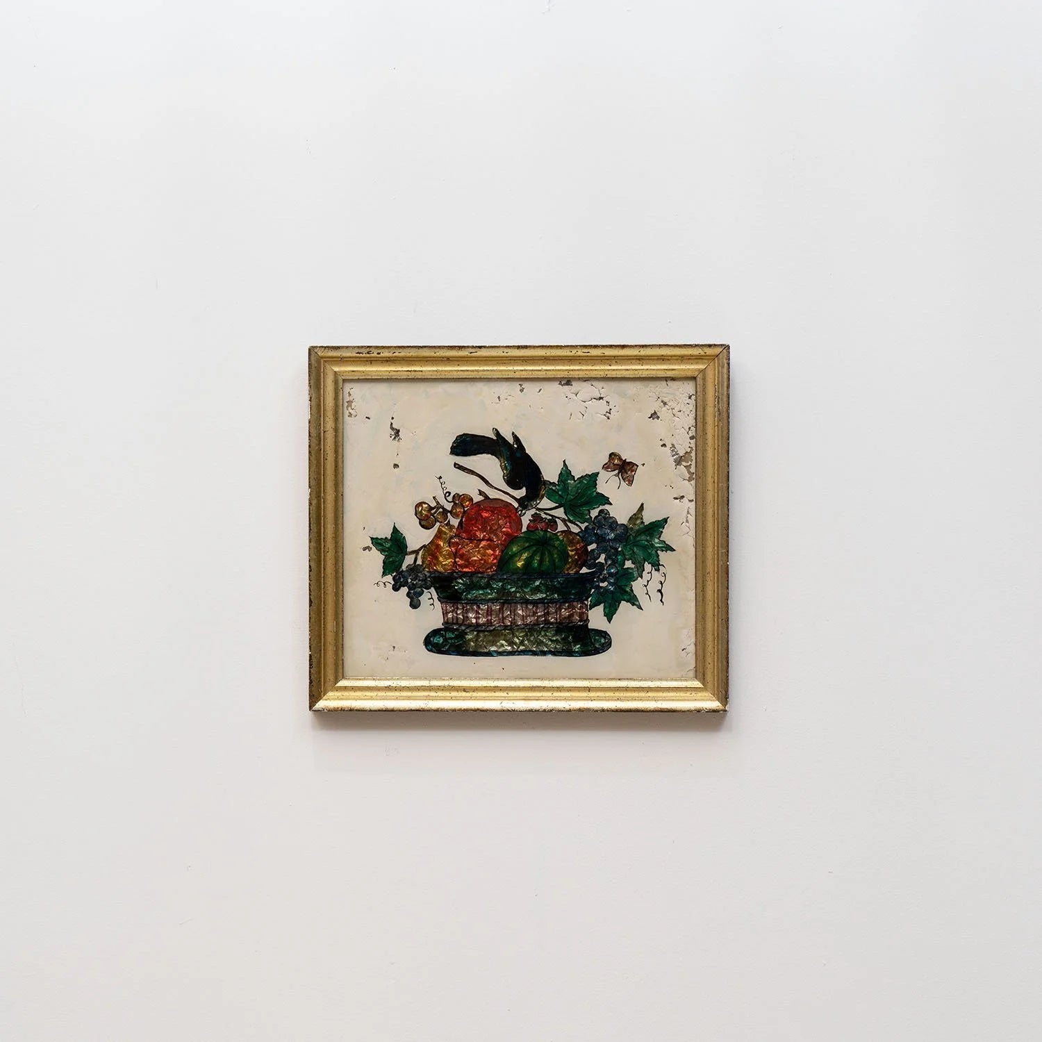 PAIR OF FOLK ART TINSEL PAINTINGS