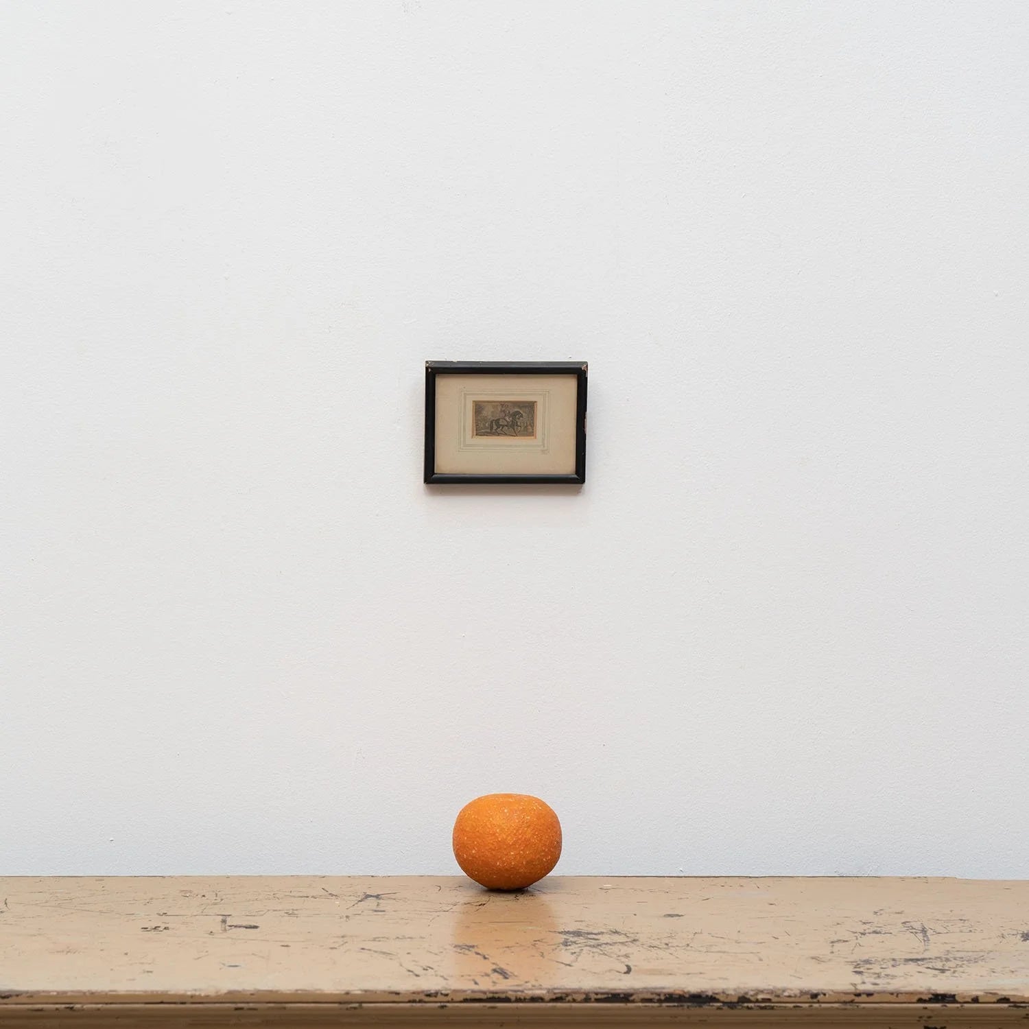 FRAMED MINIATURE OF MILITARY MAN ON HORSEBACK