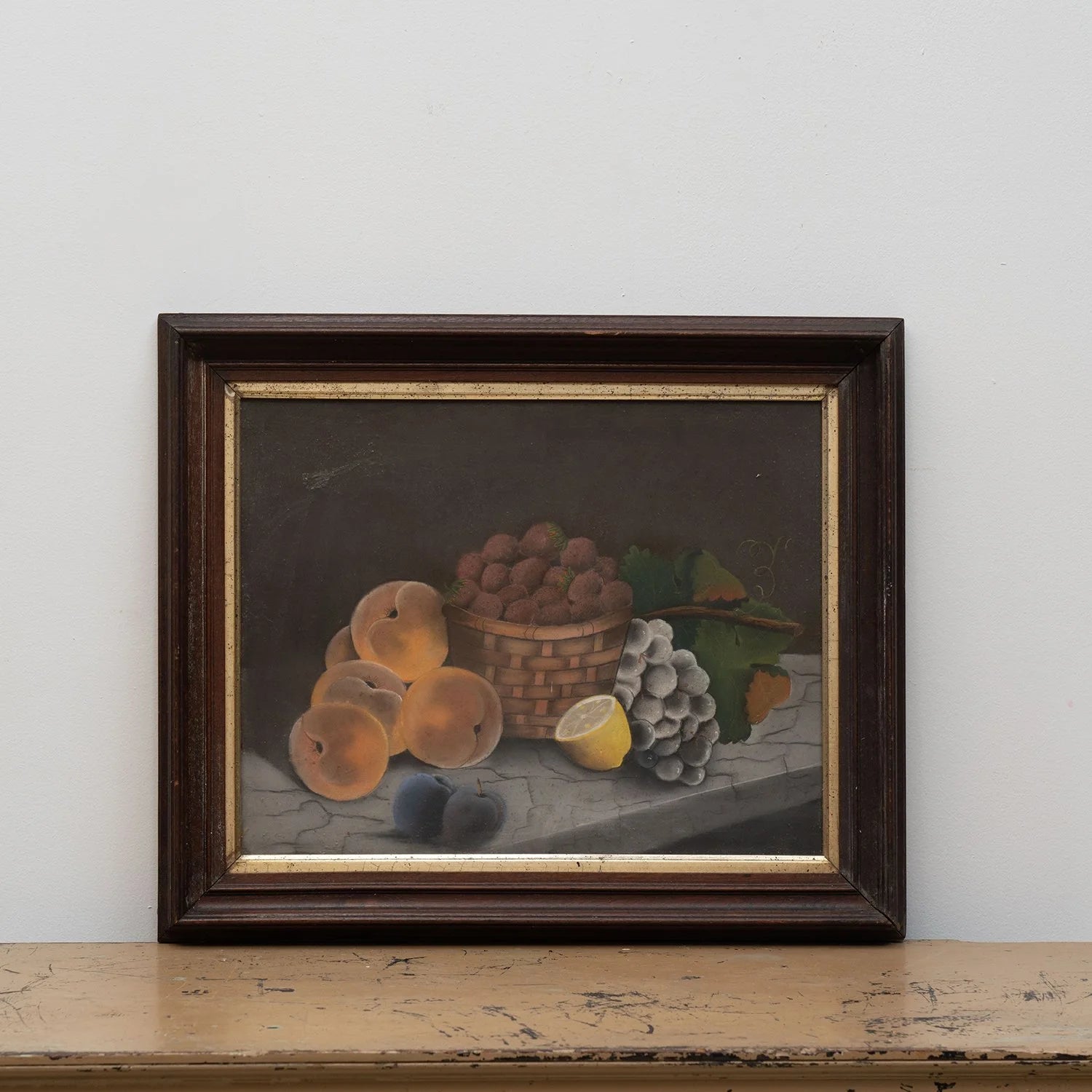 AMERICAN FOLK ART PASTEL STILL LIFE
