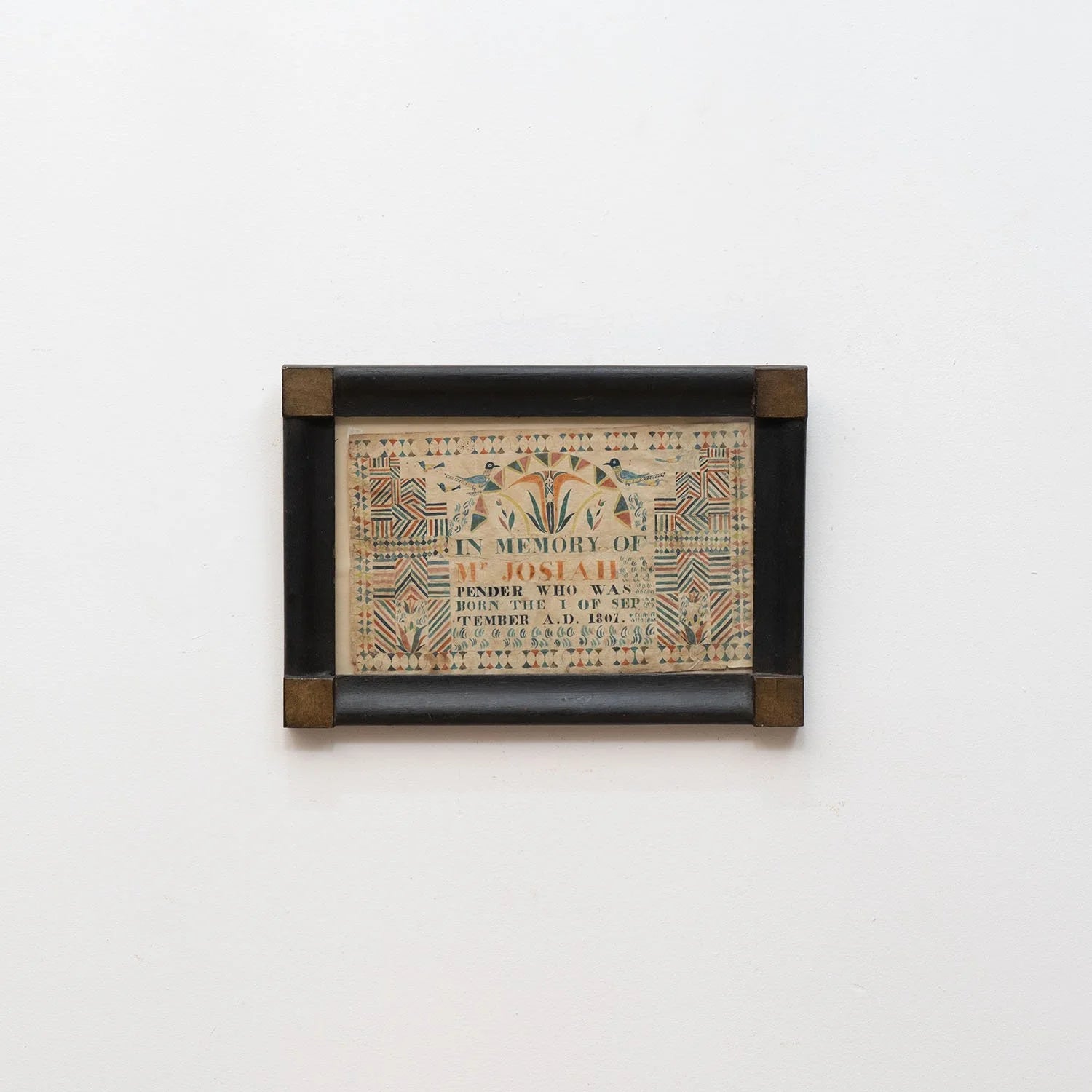 SHAKER FOLK ART MEMORIAL PAINTING