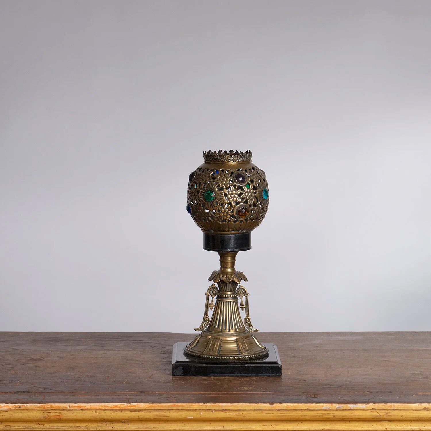 AESTHETIC MOVEMENT JEWELED CANDLE HOLDER