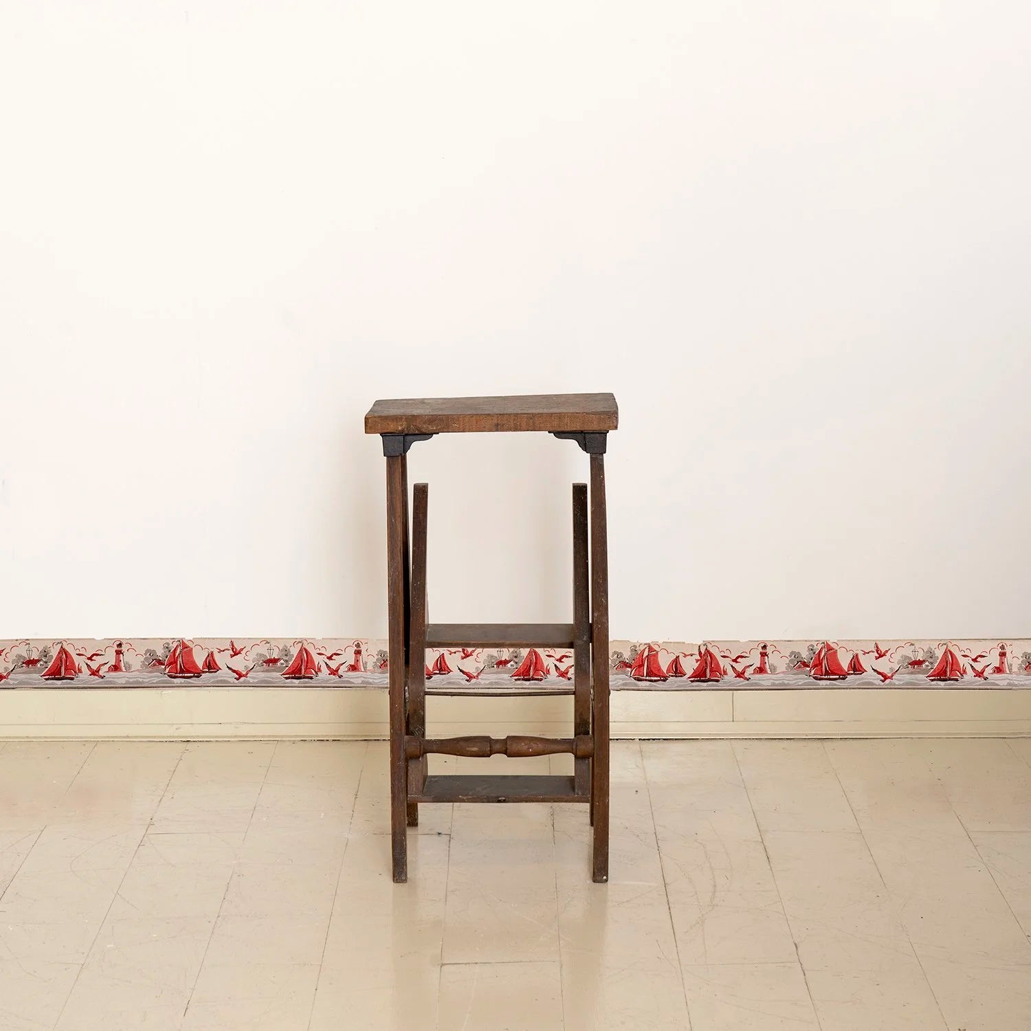 ANTIQUE STEP STOOL TABLE