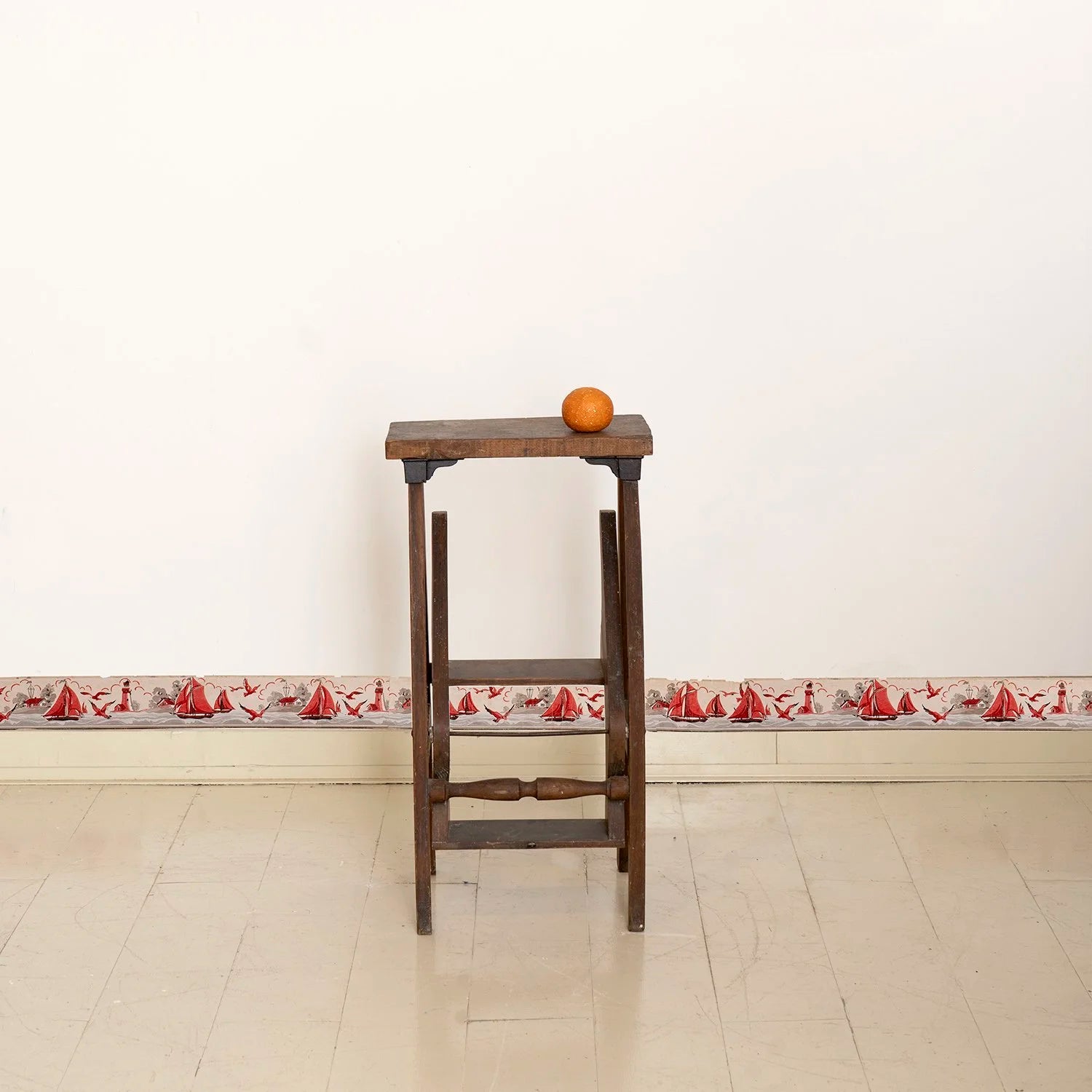 ANTIQUE STEP STOOL TABLE