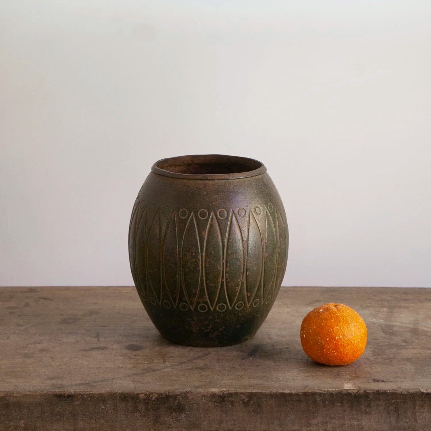 PATINATED IRON PLANTER