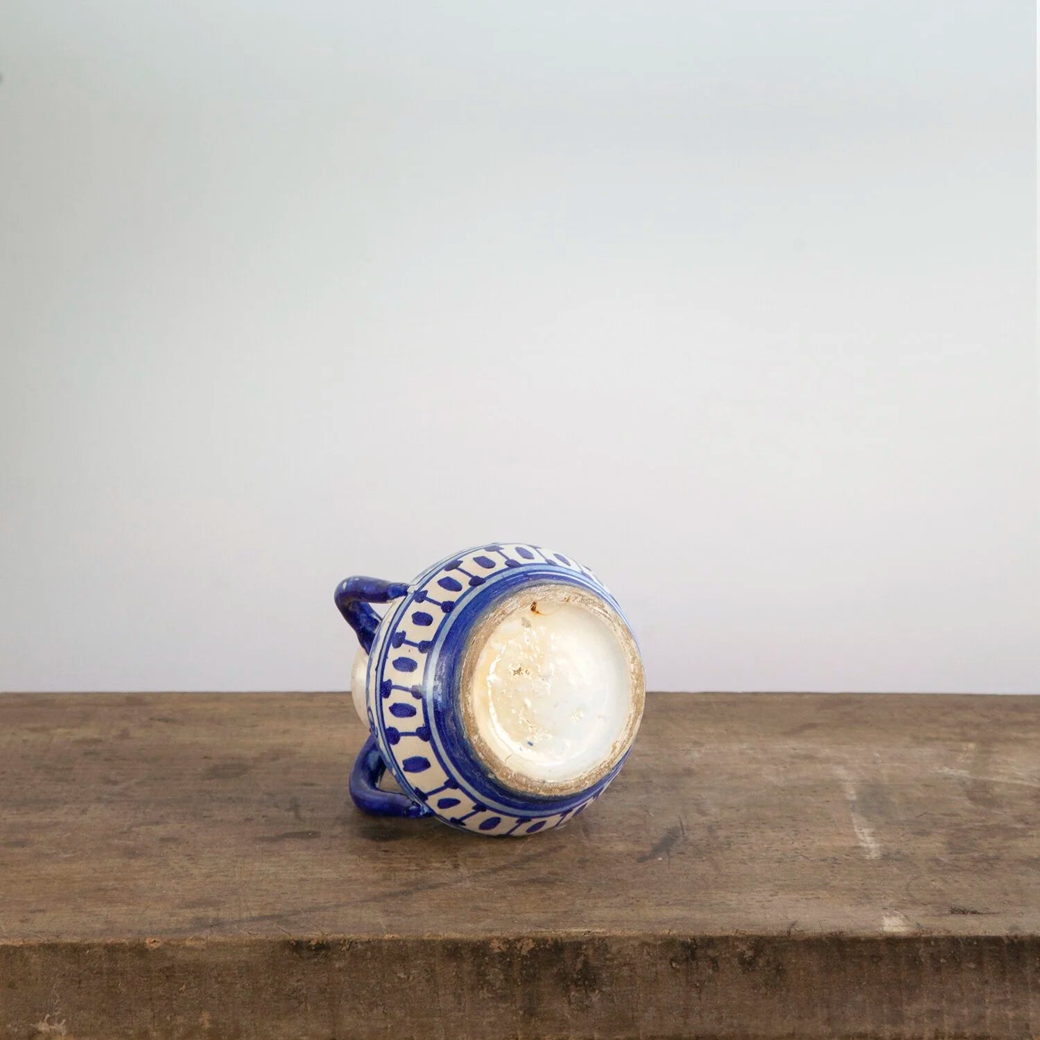 FOLK ART PAINTED HANDLED VASE