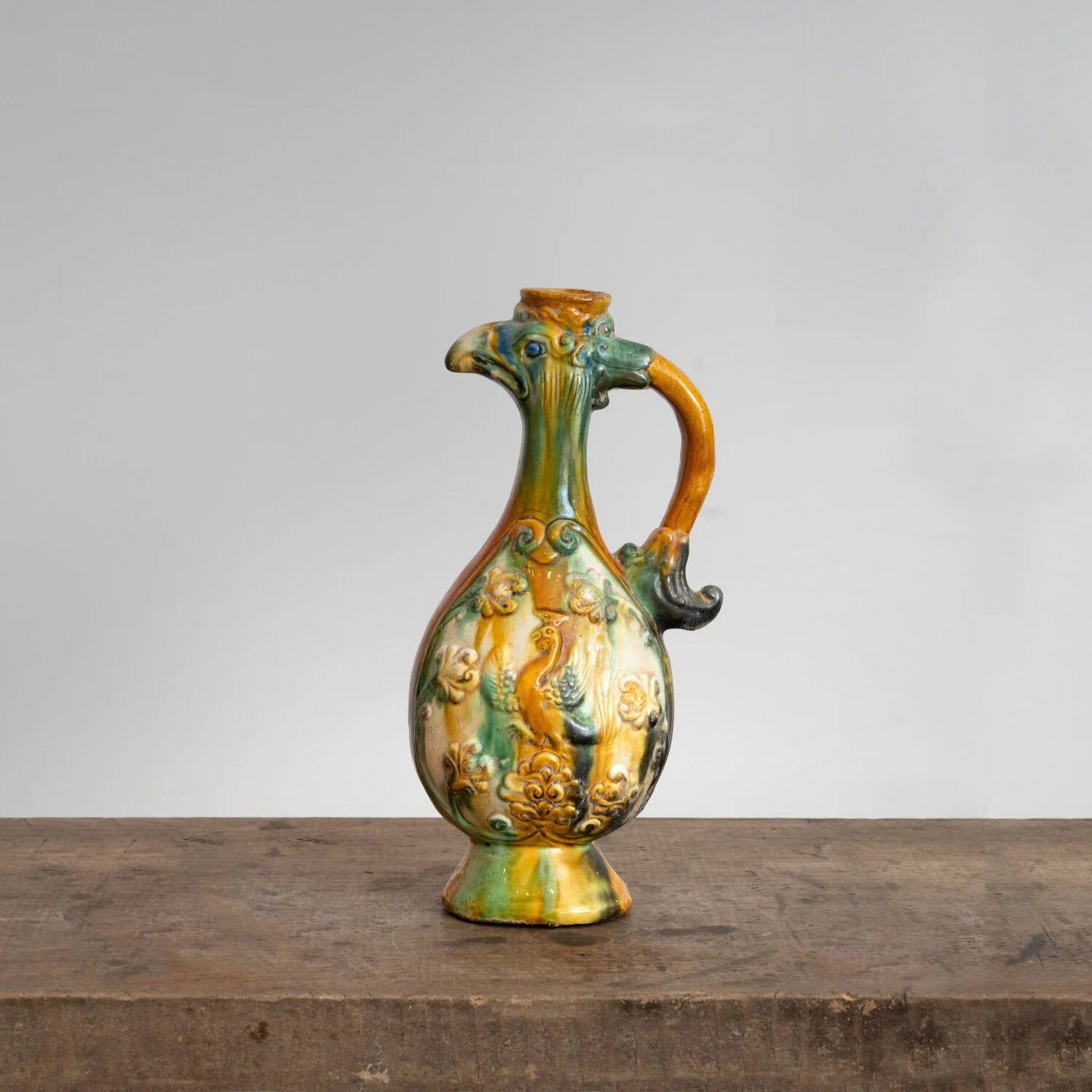 SANCAI POTTERY PHOENIX FORM EWER
