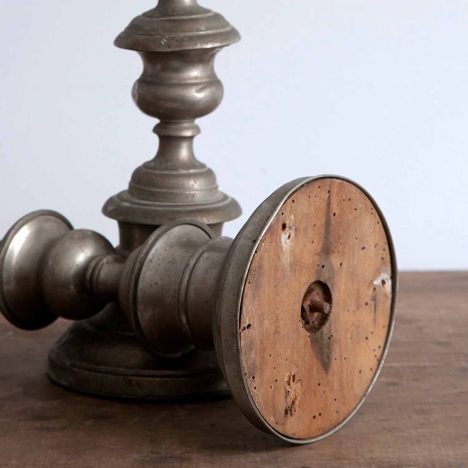PAIR OF LARGE ANTIQUE CANDLESTICKS (No. 1)