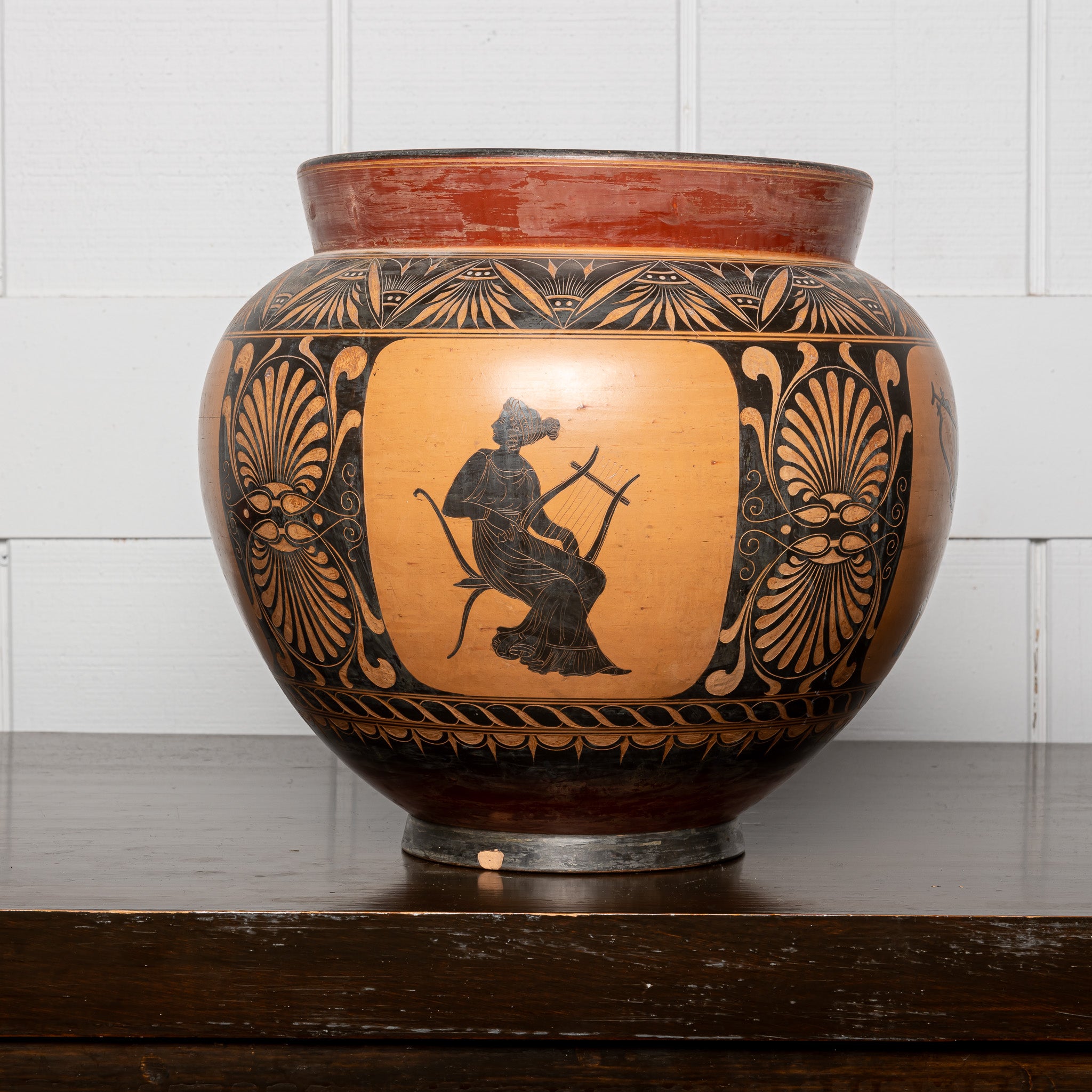 Grand Tour Greek Attic Vase, 19th Century Ceramic