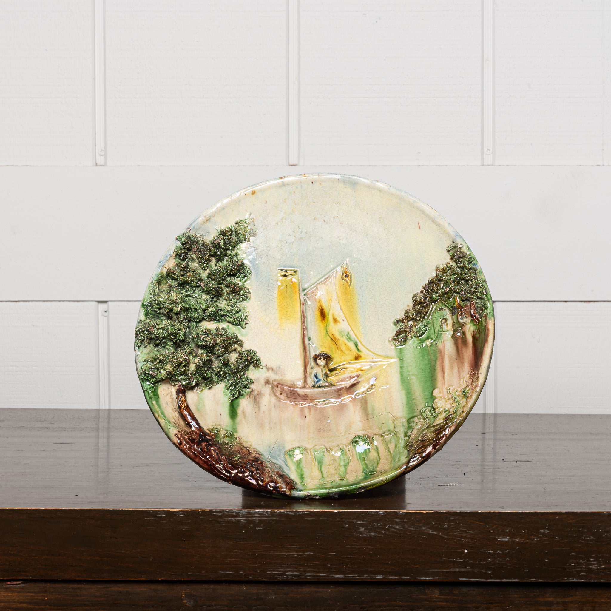 Palissy Ware French Ceramic Plate, 19th Century