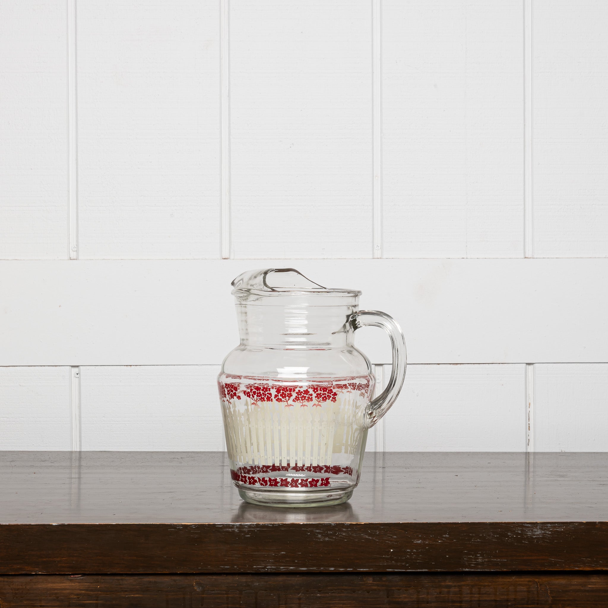 Vintage Glass Lemonade Set with Pitcher and Tumblers