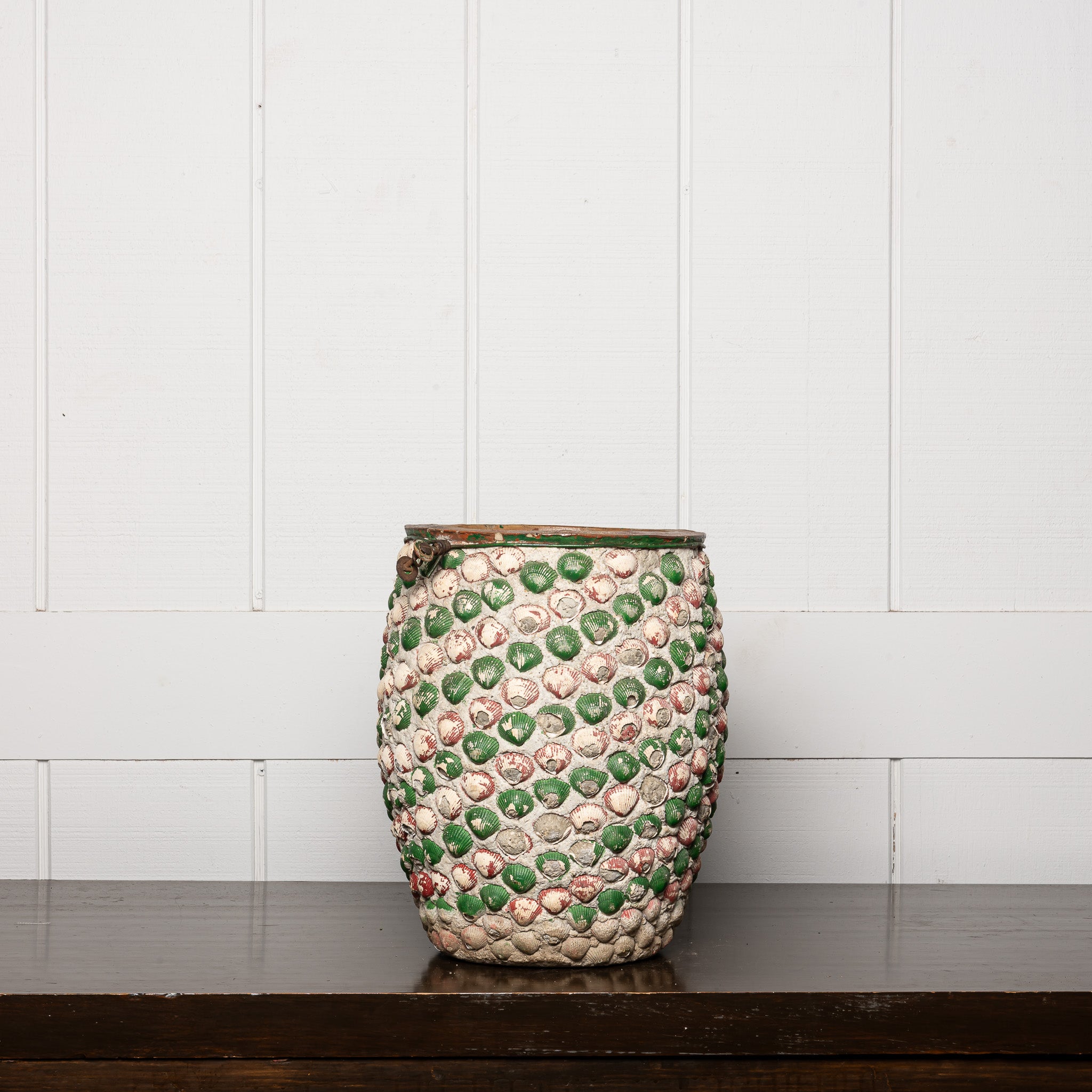 19th Century American Folk Art Seashell Grotto Vase