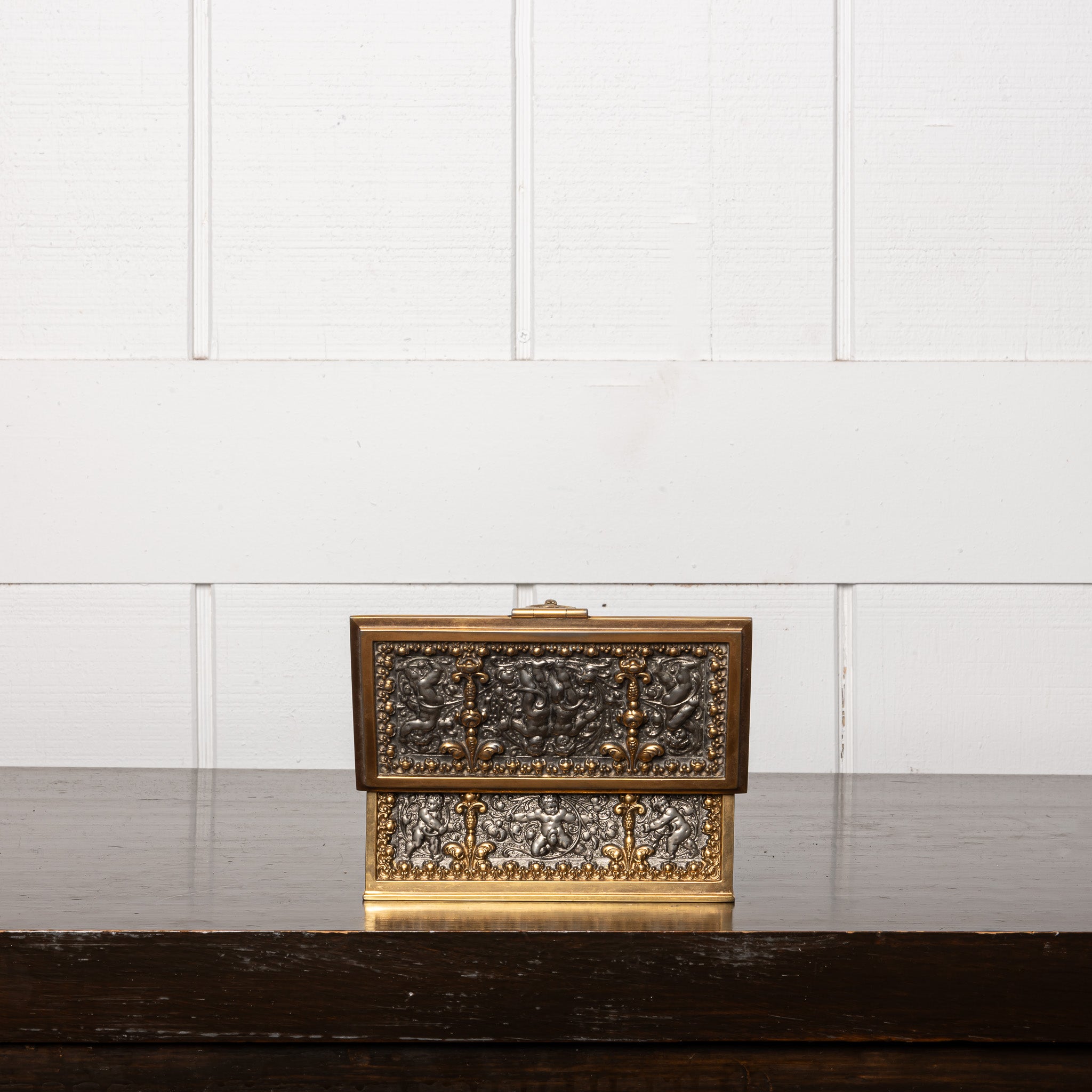 19th Century Brass Casket Table Box