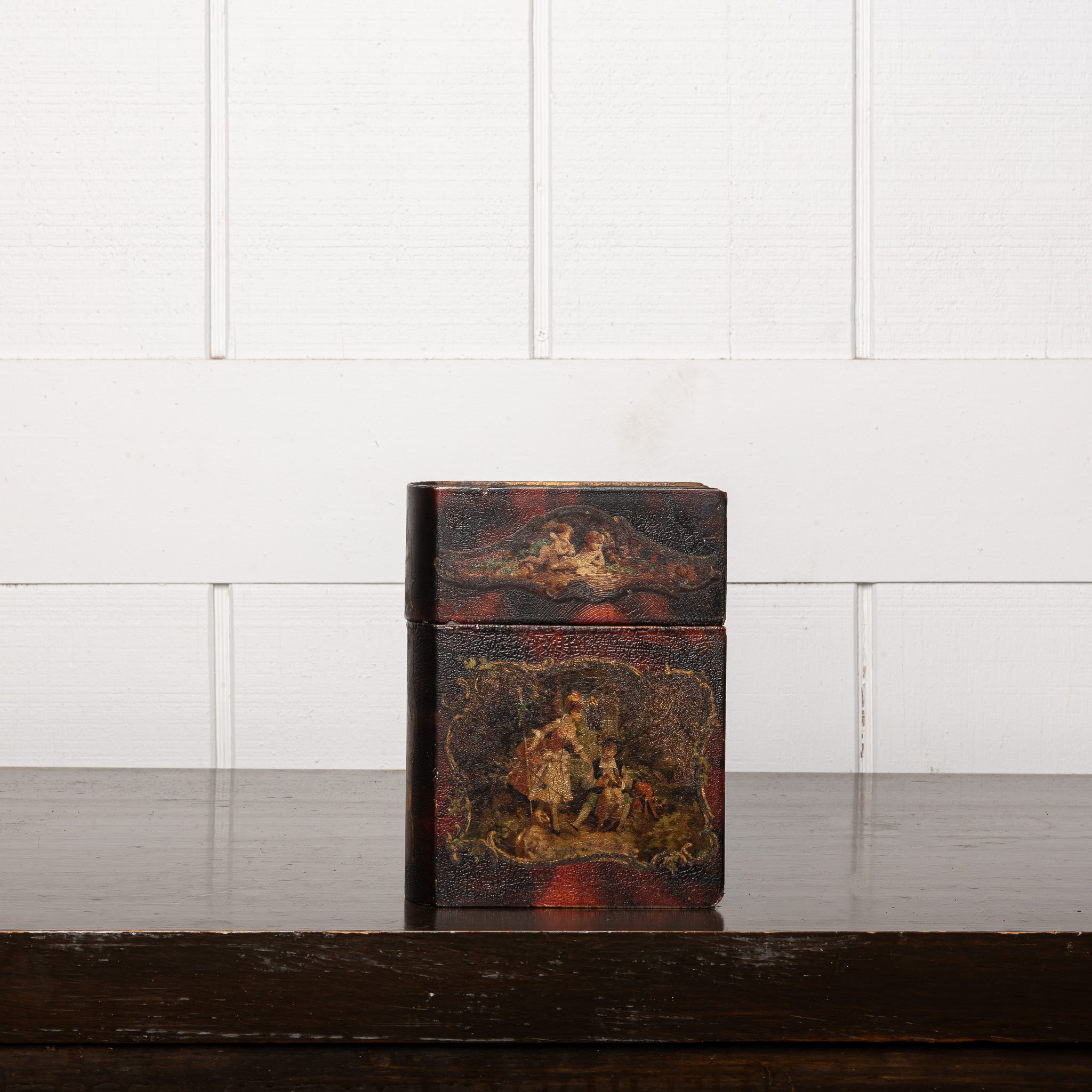 19th Century French Papier-Mâché Lacquer Bookform Box