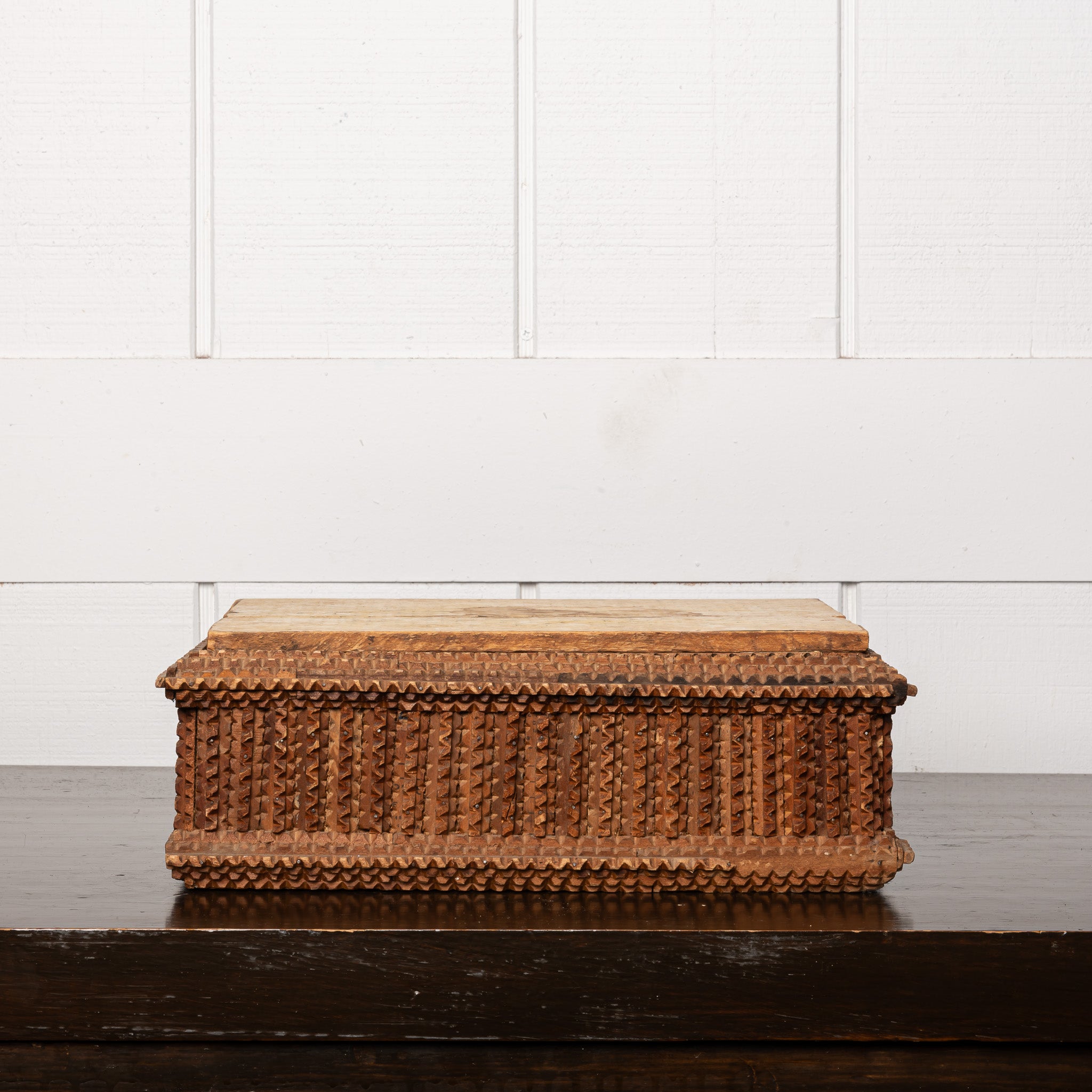 19th Century American Tramp Art Carved Box