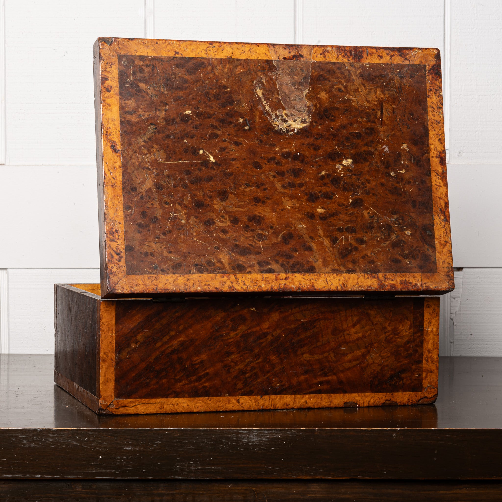19th Century Russian Burl Wood Document Box