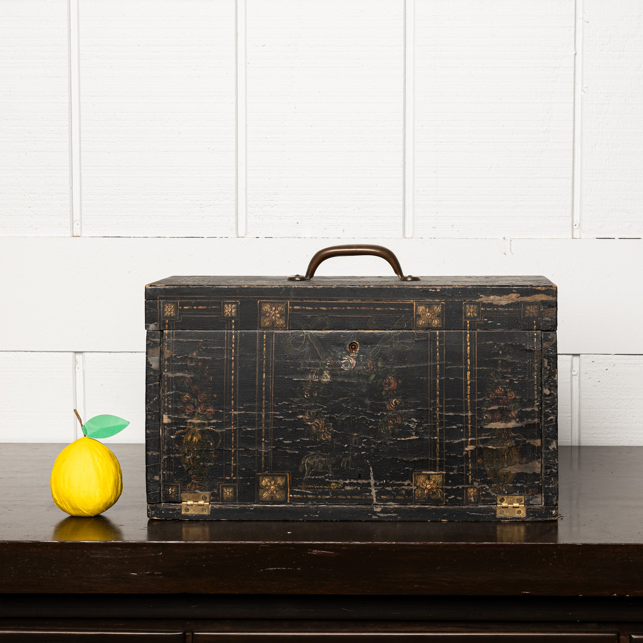 19th Century American Folk Art Painted Jewelry Box