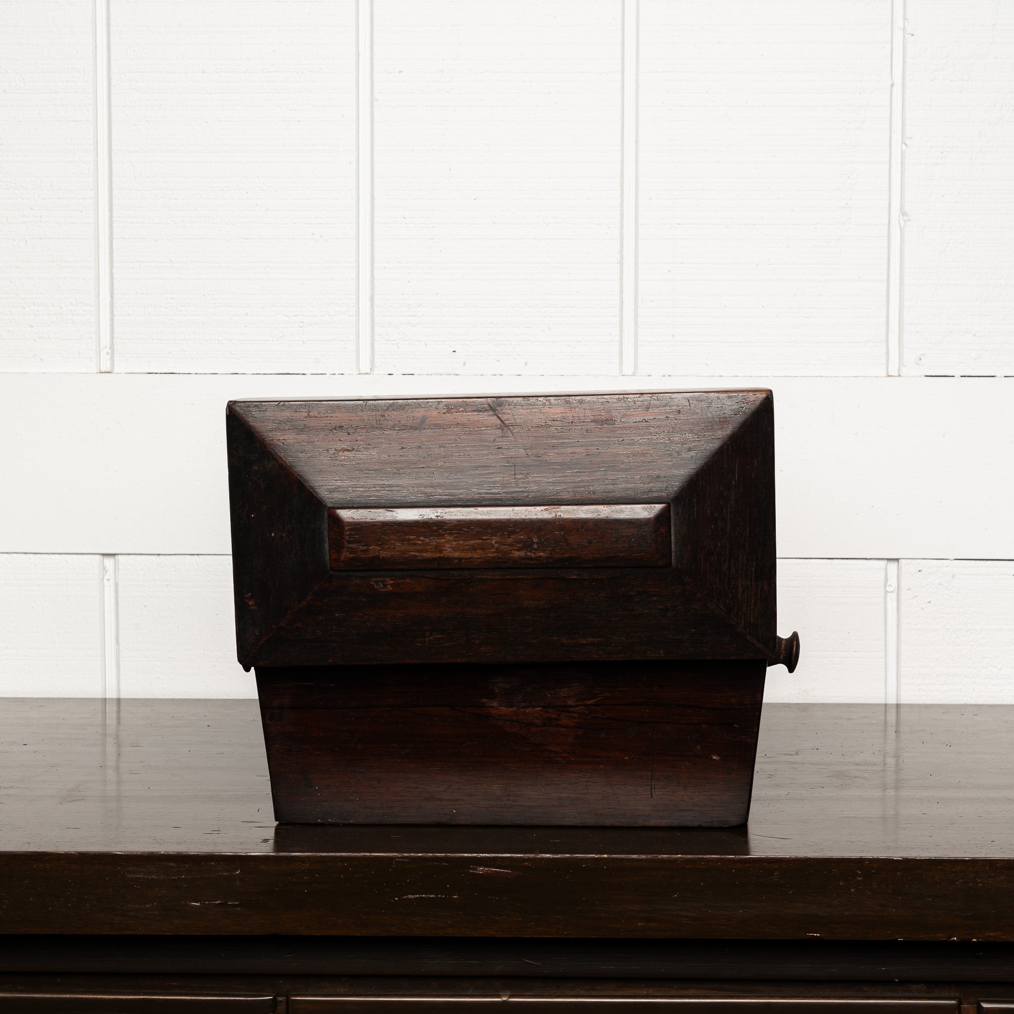 19th Century English Mahogany Sarcophagus Tea Caddy