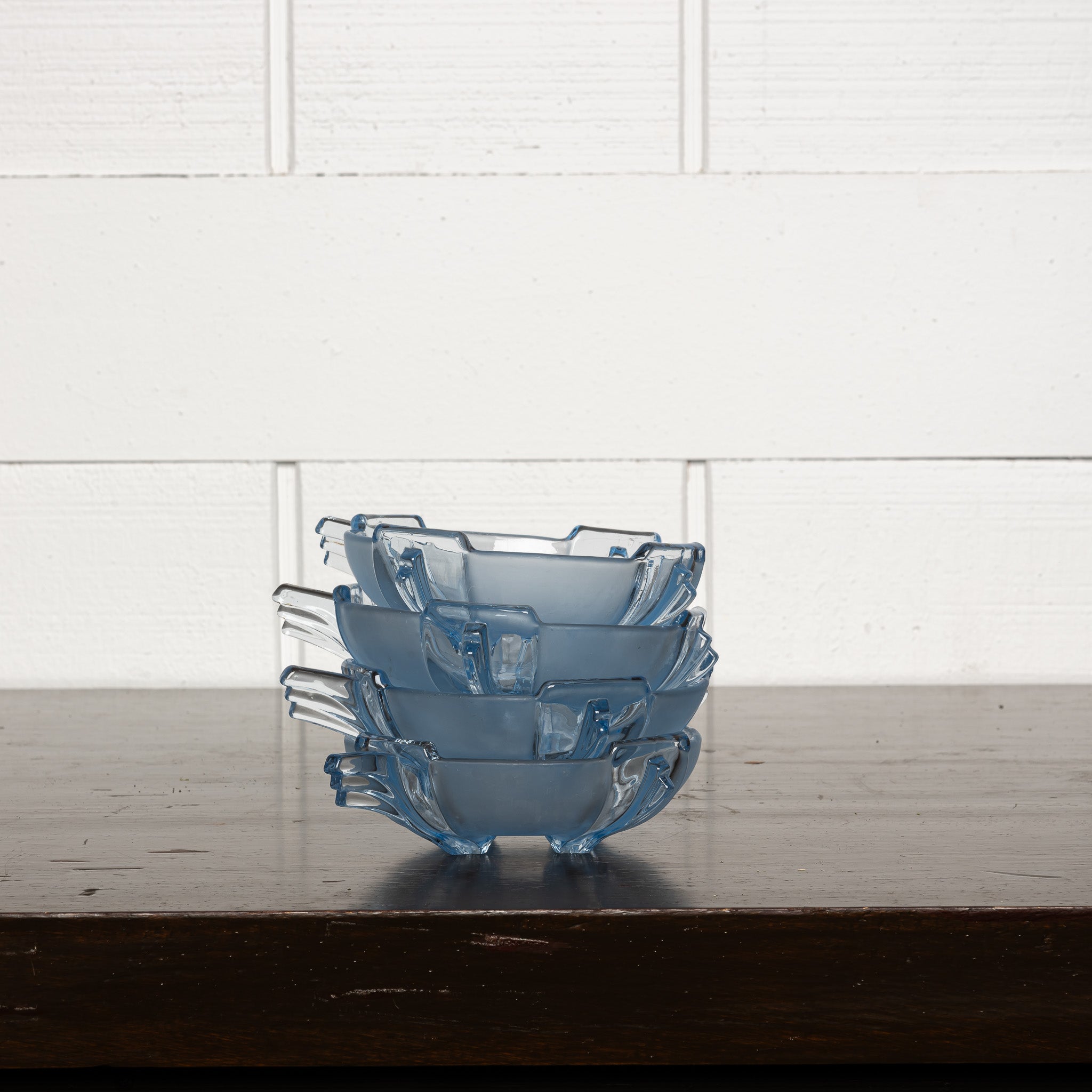 Set of Italian Pressed‑Glass Art Deco Nut Dishes