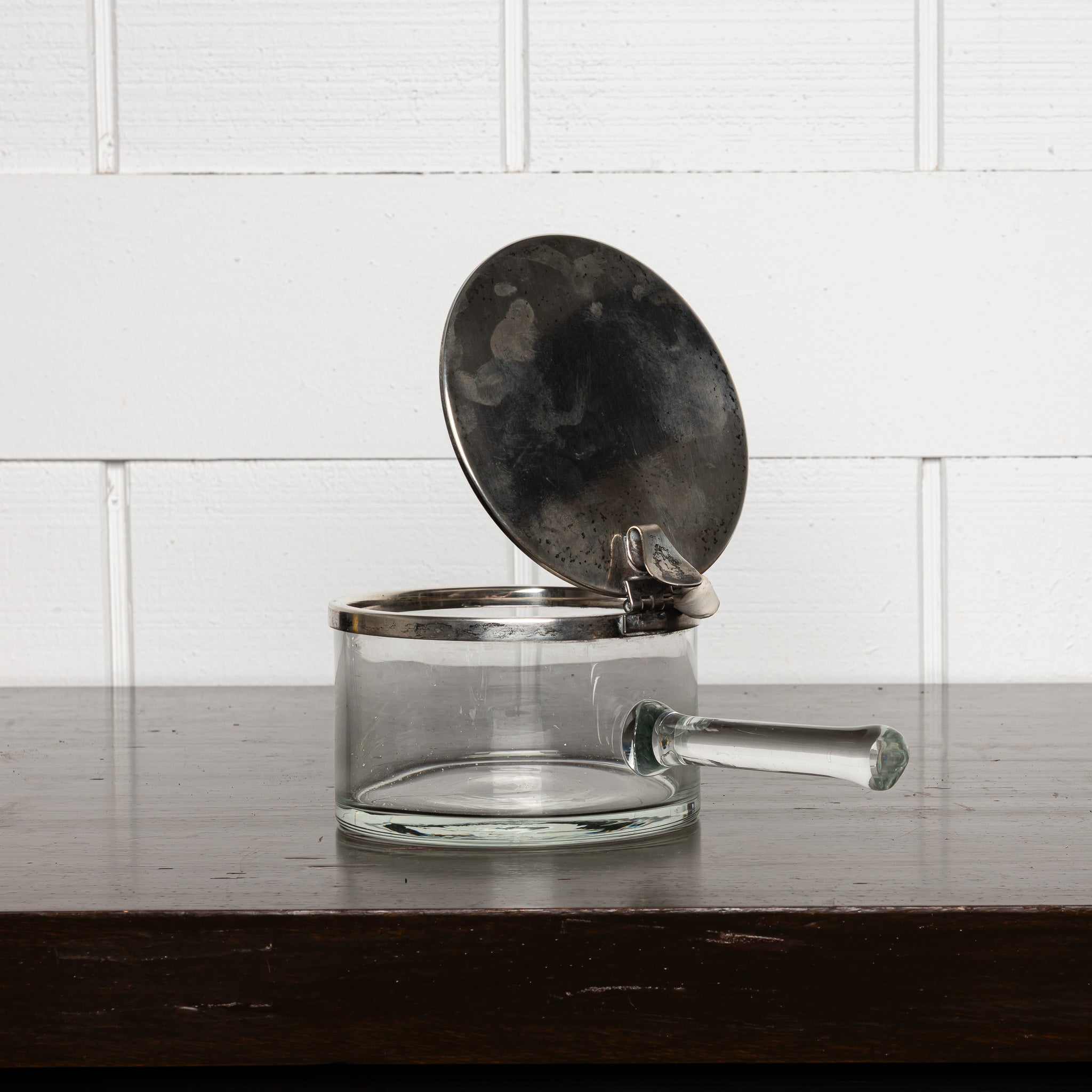 Silverplate and Glass Covered Butler, Vintage Serving Vessel