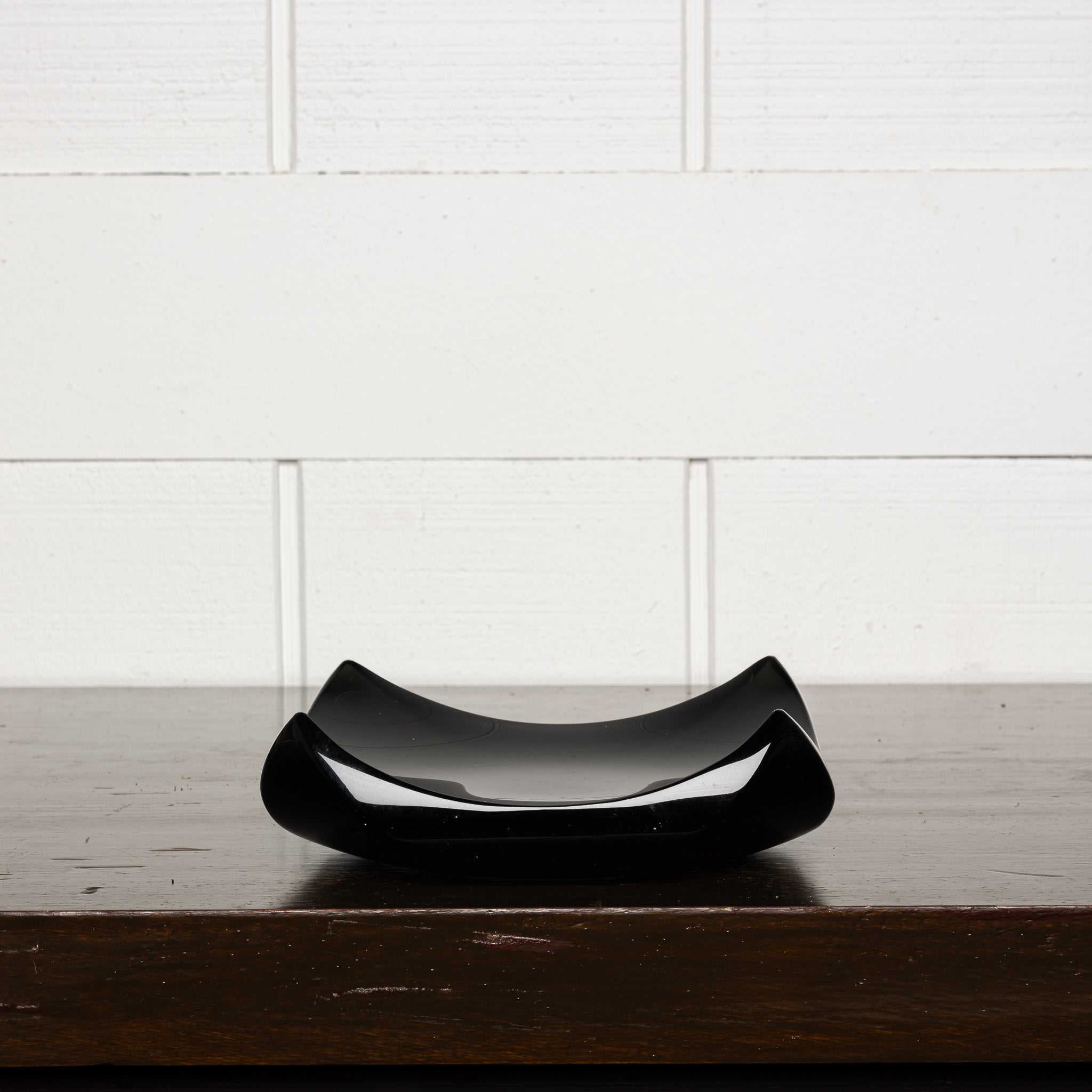 Mid‑Century Murano Black Glass Catchall