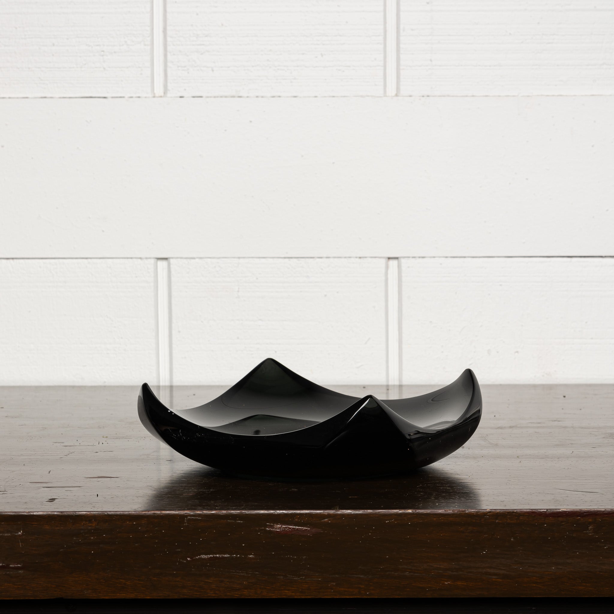 Mid‑Century Murano Black Glass Catchall