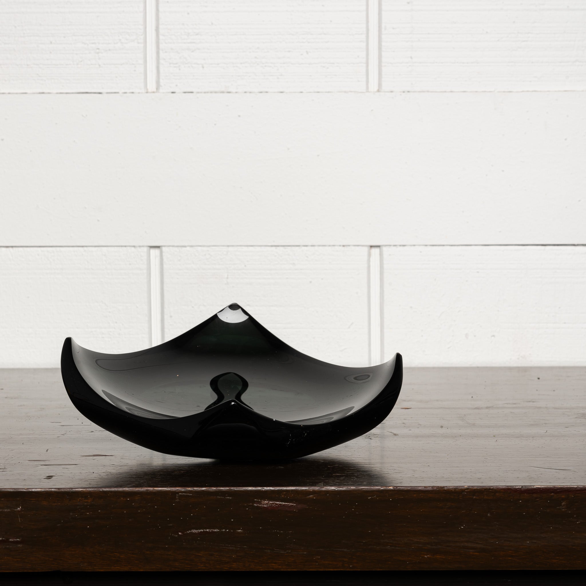 Mid‑Century Murano Black Glass Catchall