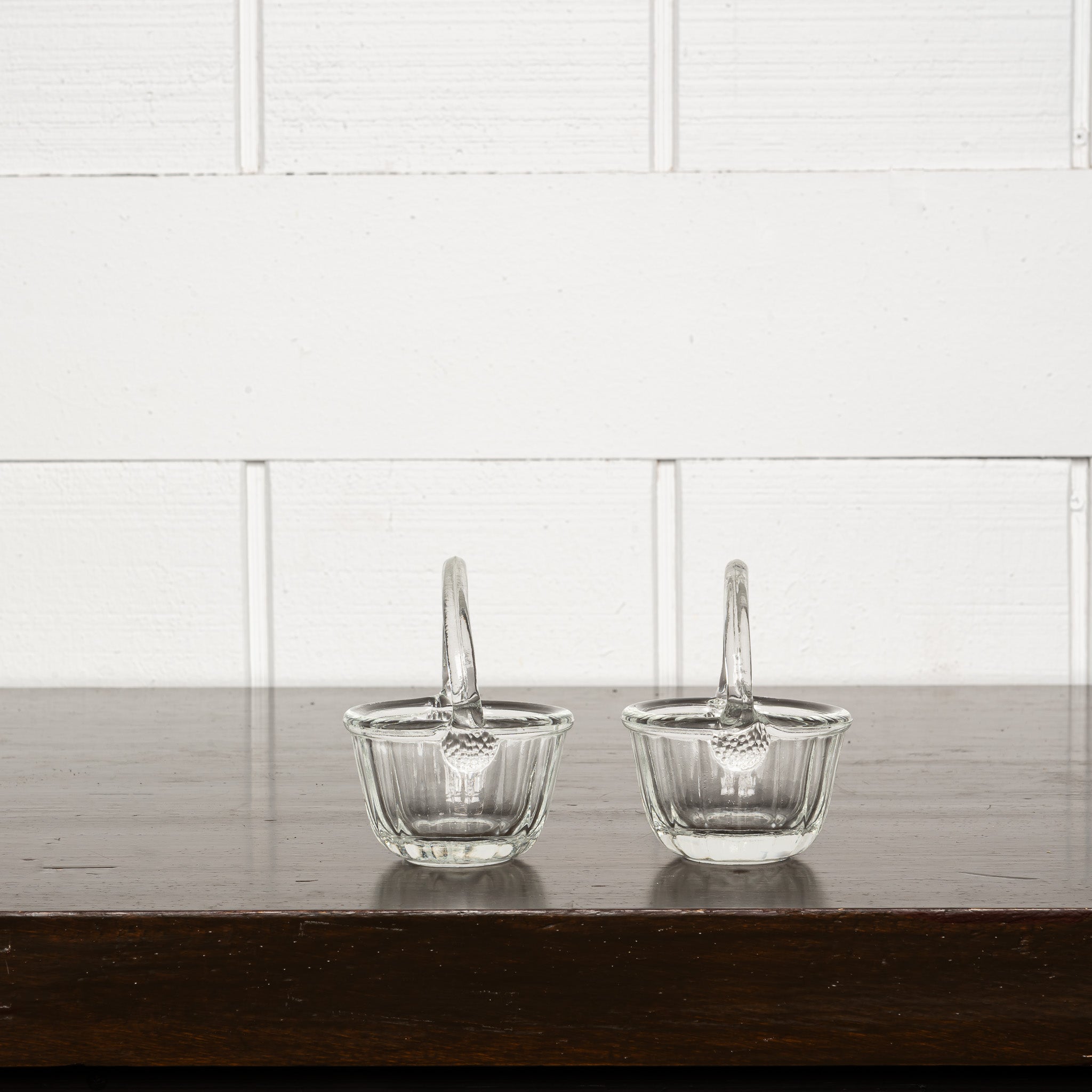 Set of 8 Blown‑Glass Basket Form Vessels (Sold as Pairs)