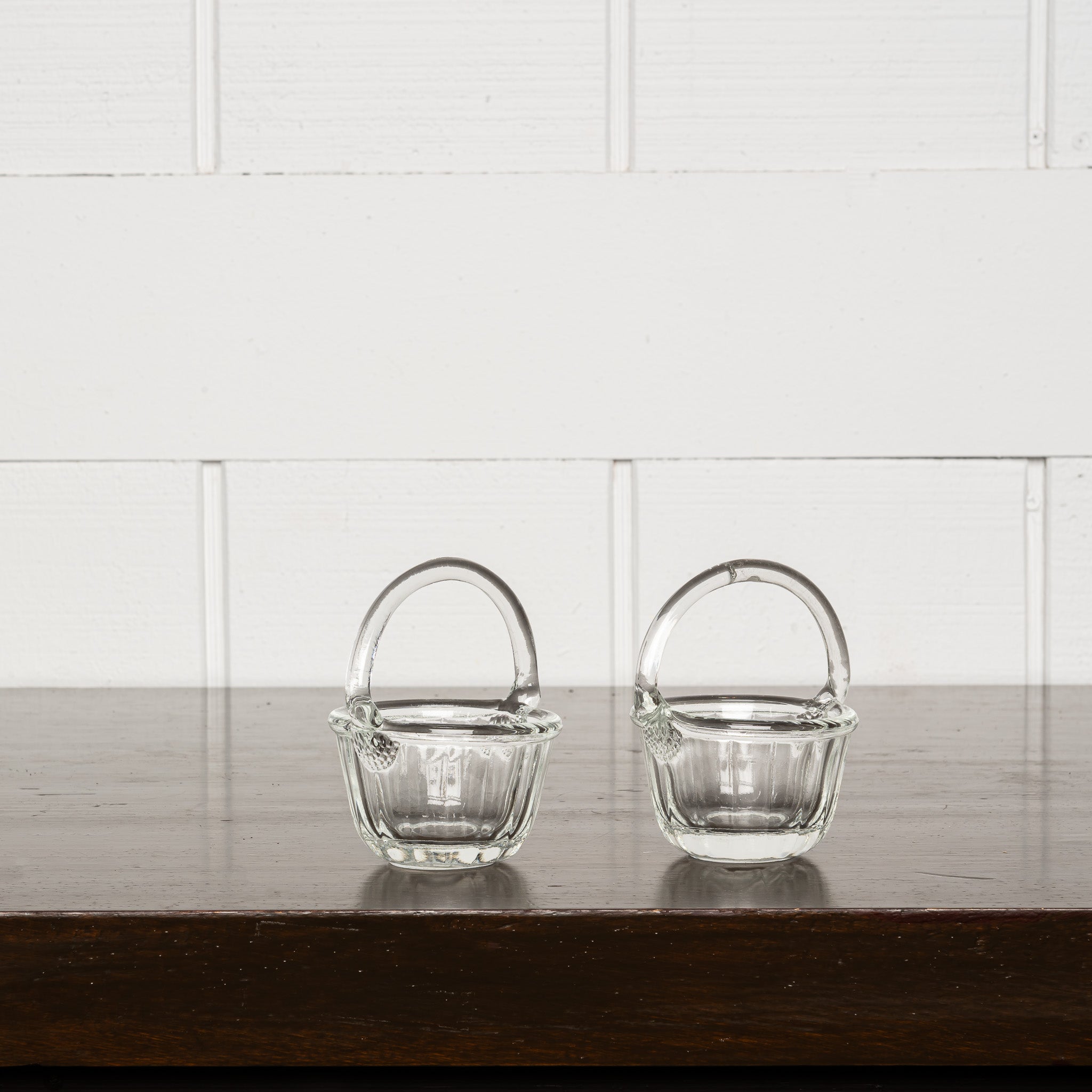 Set of 8 Blown‑Glass Basket Form Vessels (Sold as Pairs)