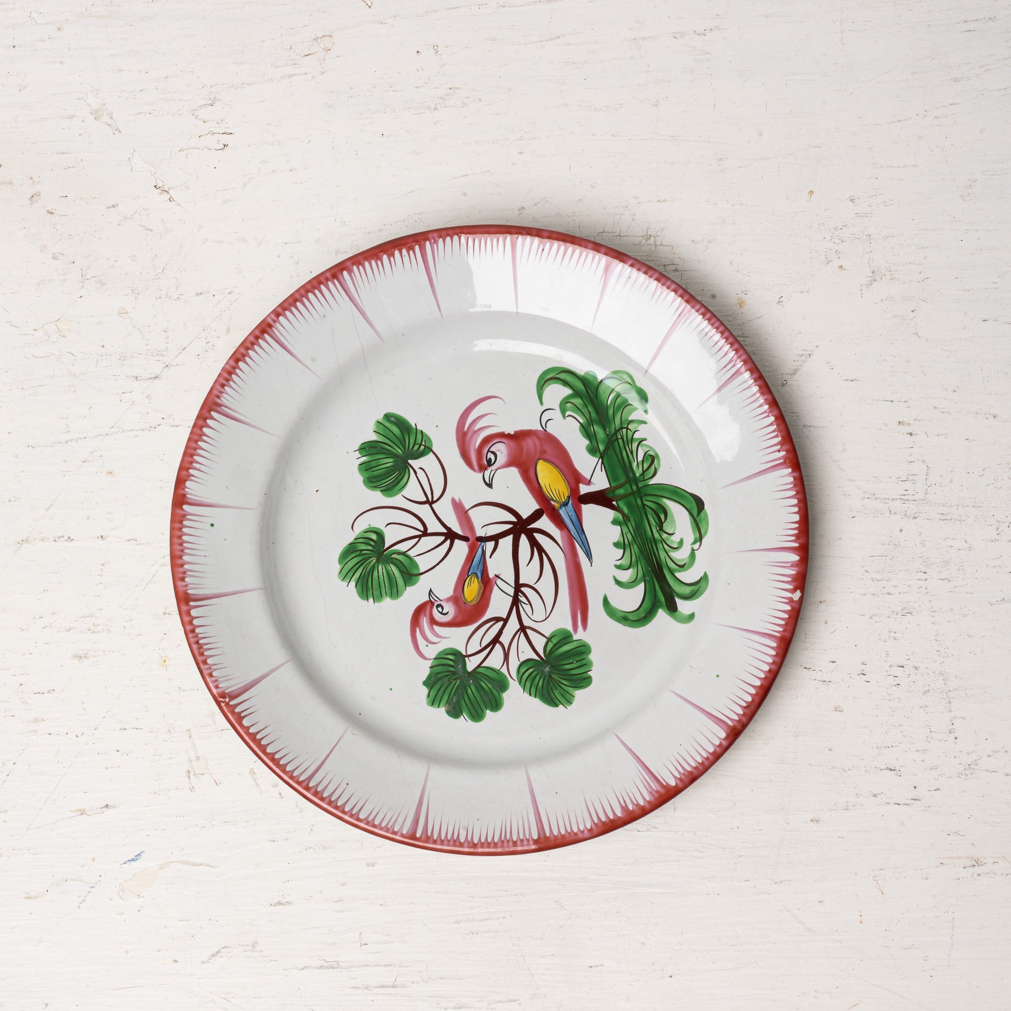 Set of 4 18th‑Century Faience Bird Plates