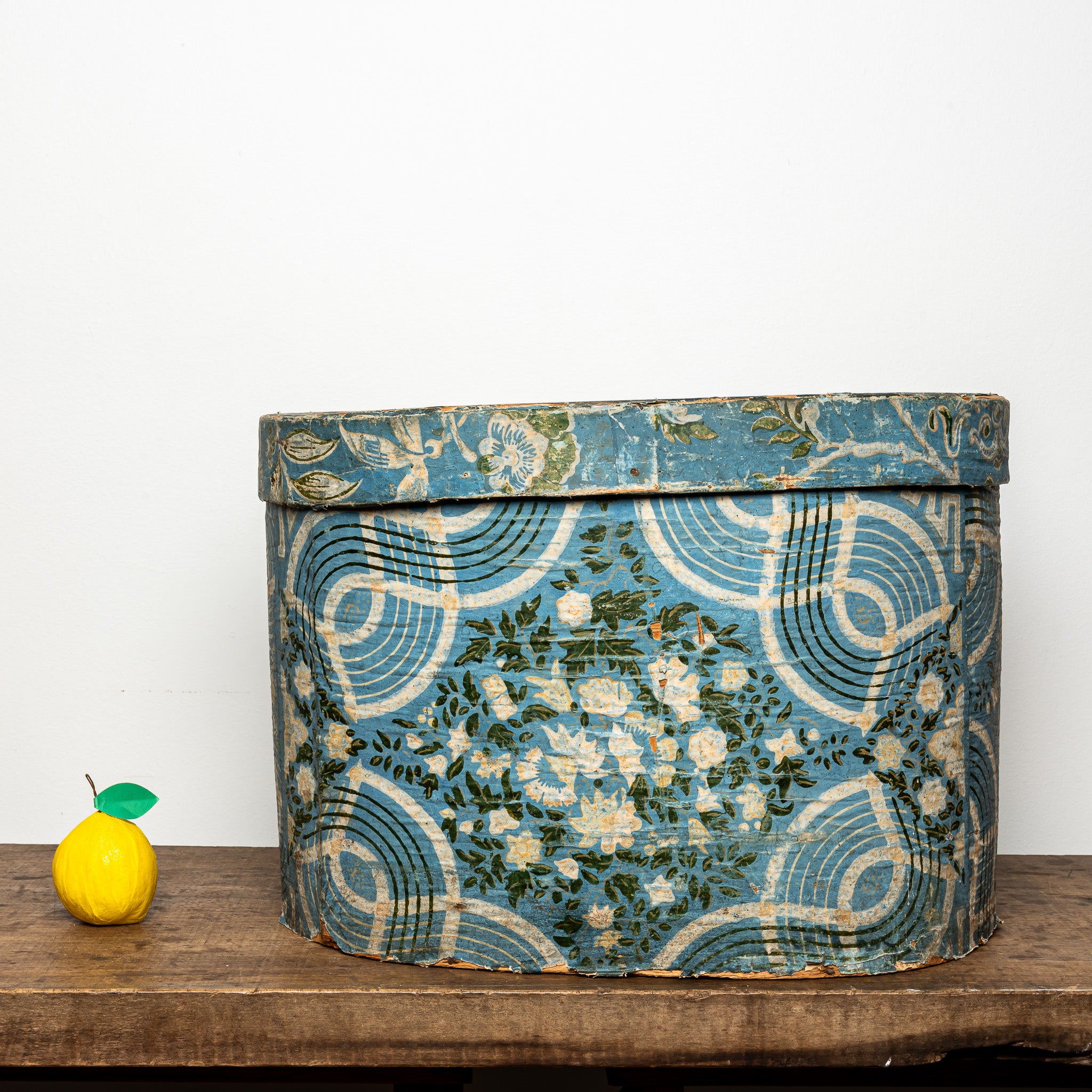 19th c. blue wallpaper box