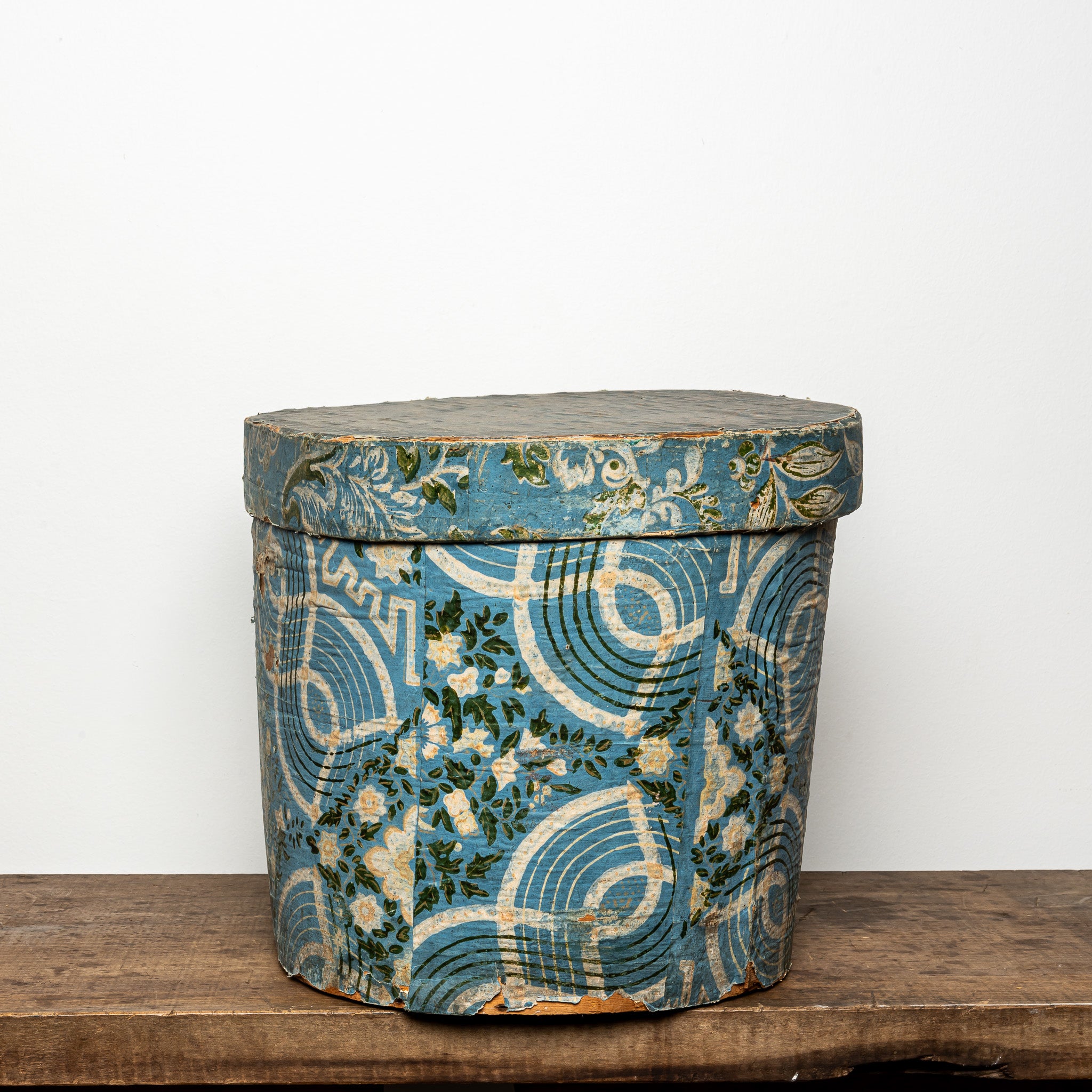 19th c. blue wallpaper box