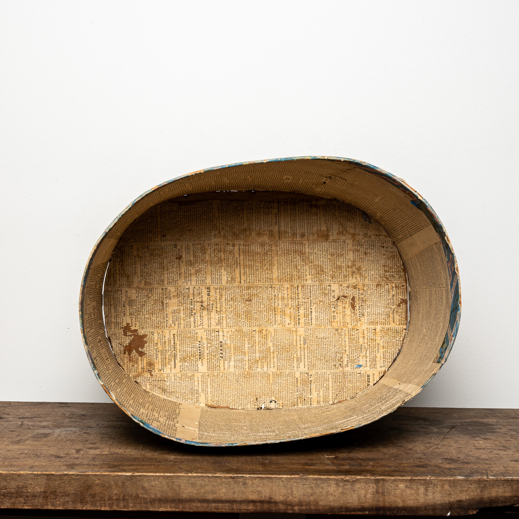 19th c. blue wallpaper box