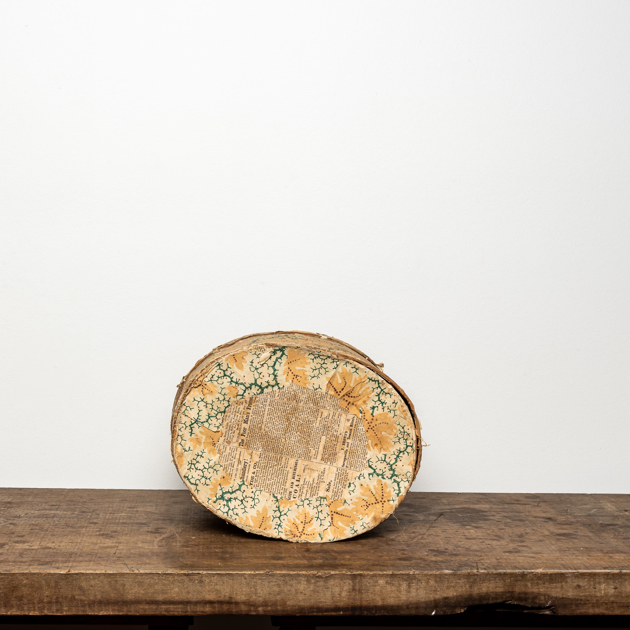 19th c. tan wallpaper box