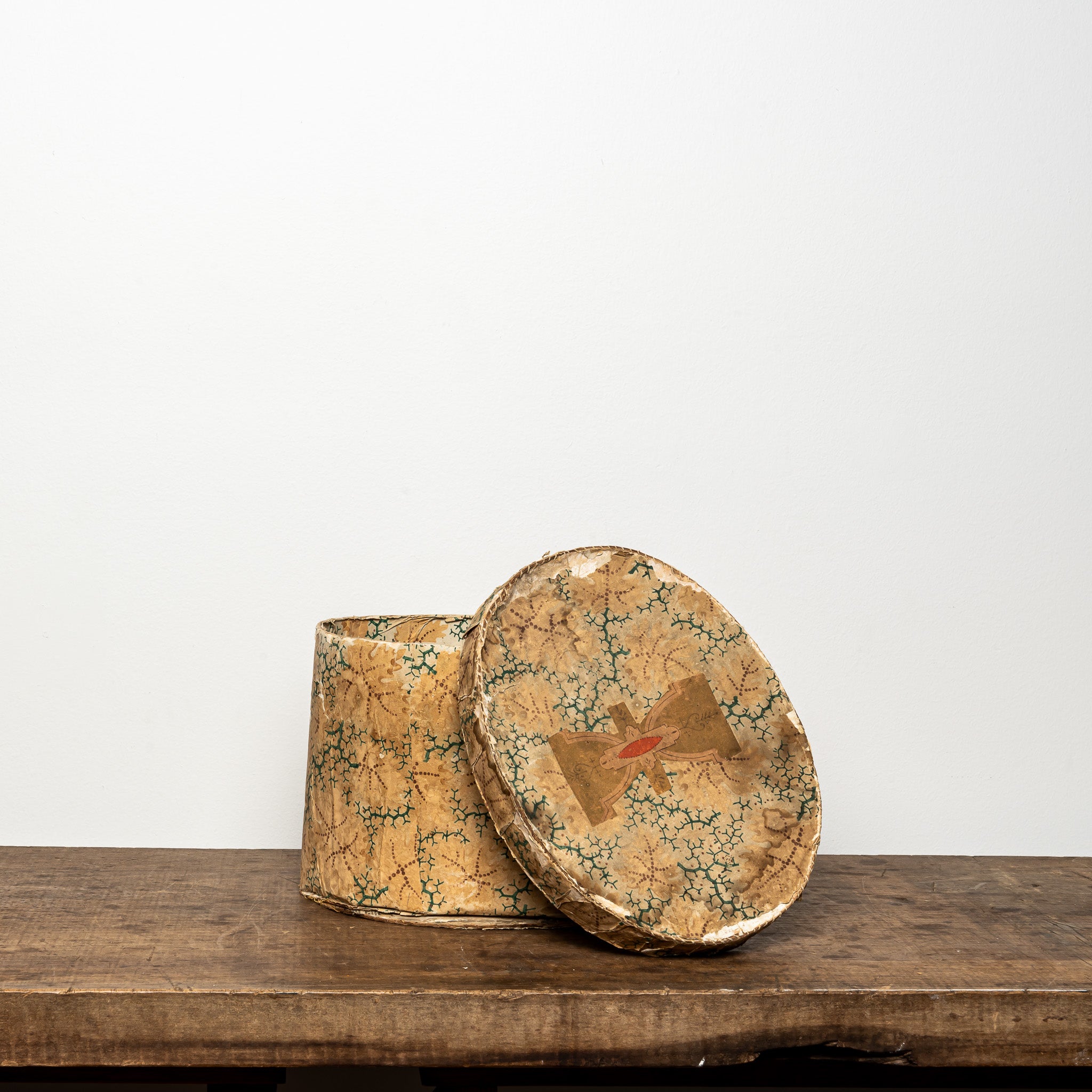 19th c. tan wallpaper box