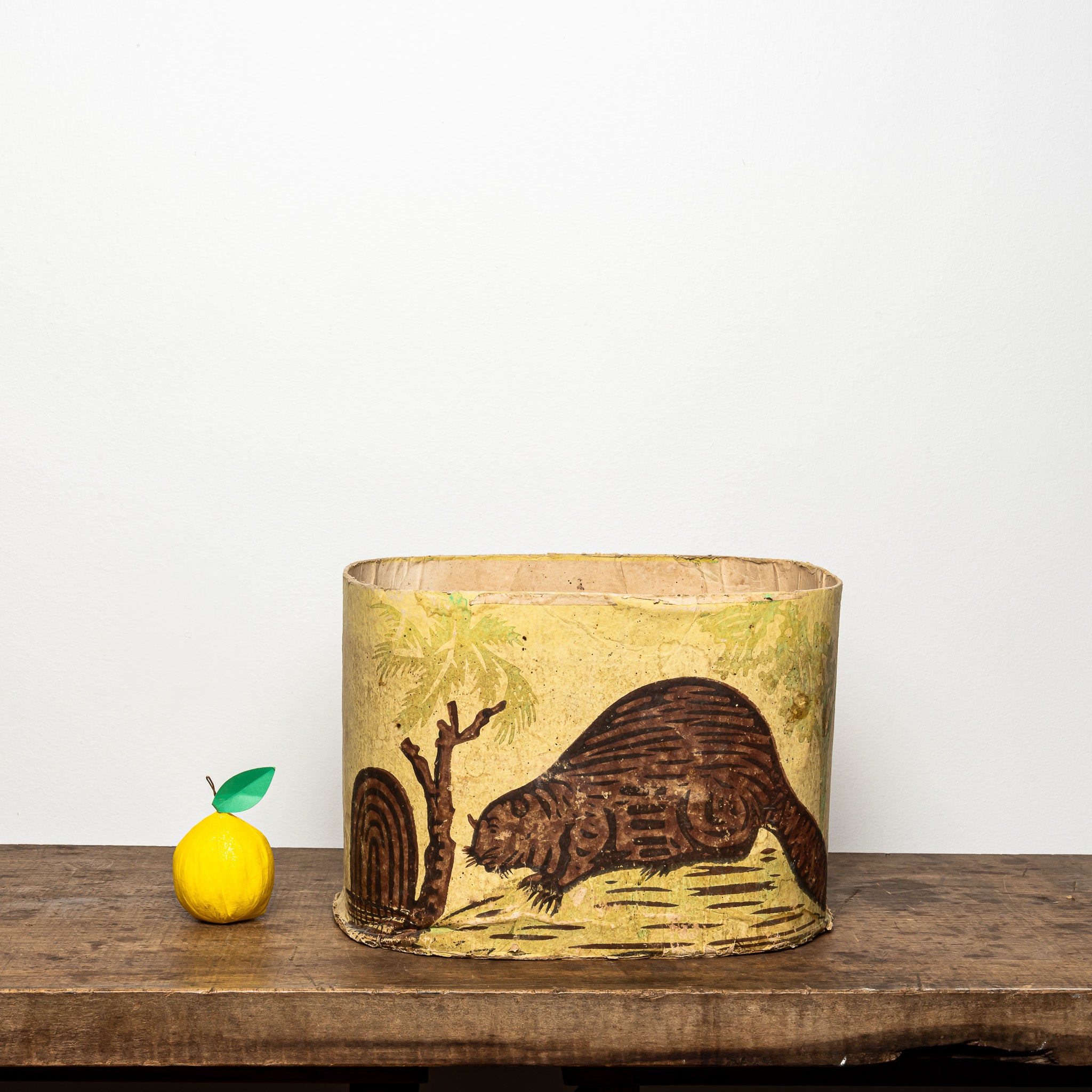 19th-Century Wallpaper-Covered Box, American Folk Storage