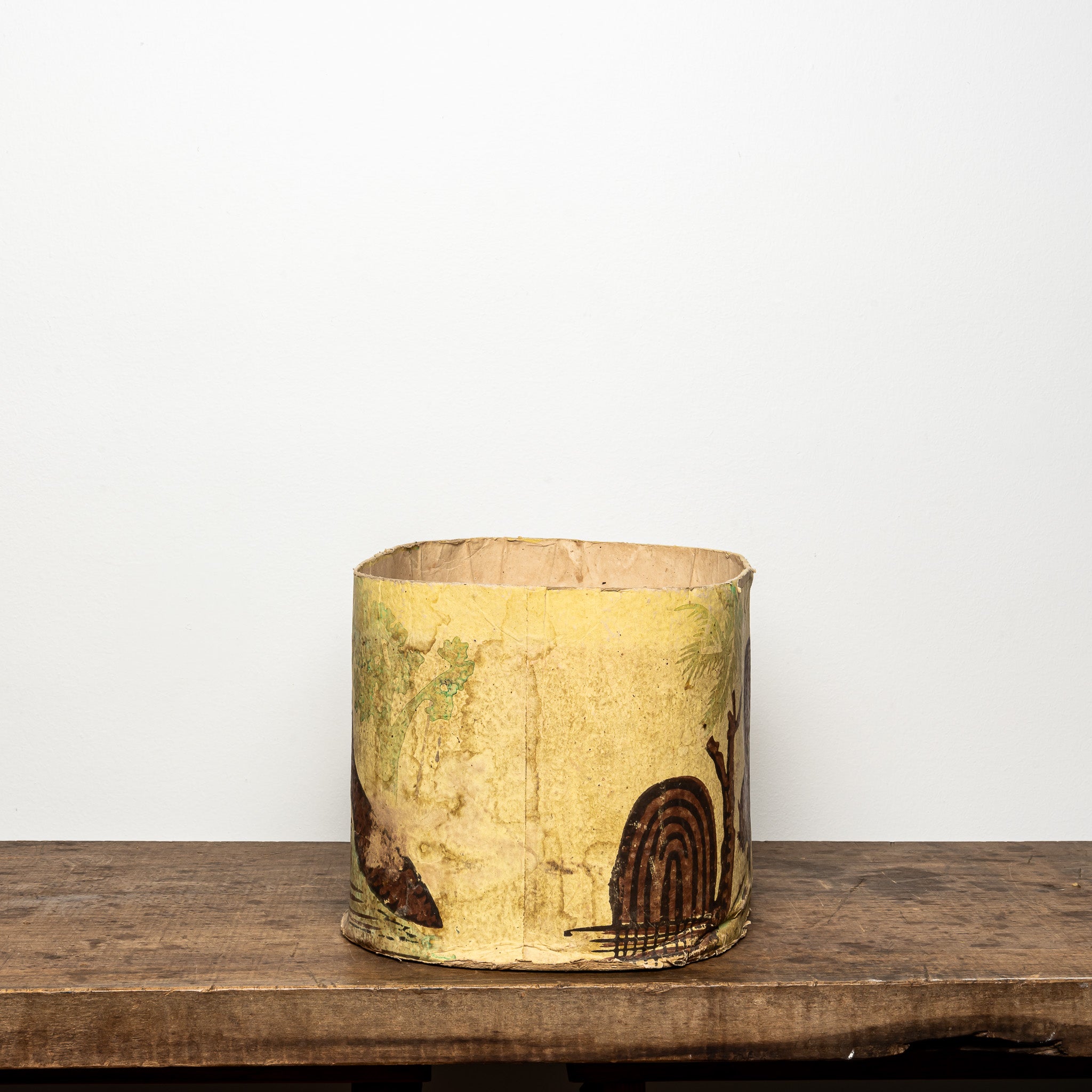 19th-Century Wallpaper-Covered Box, American Folk Storage