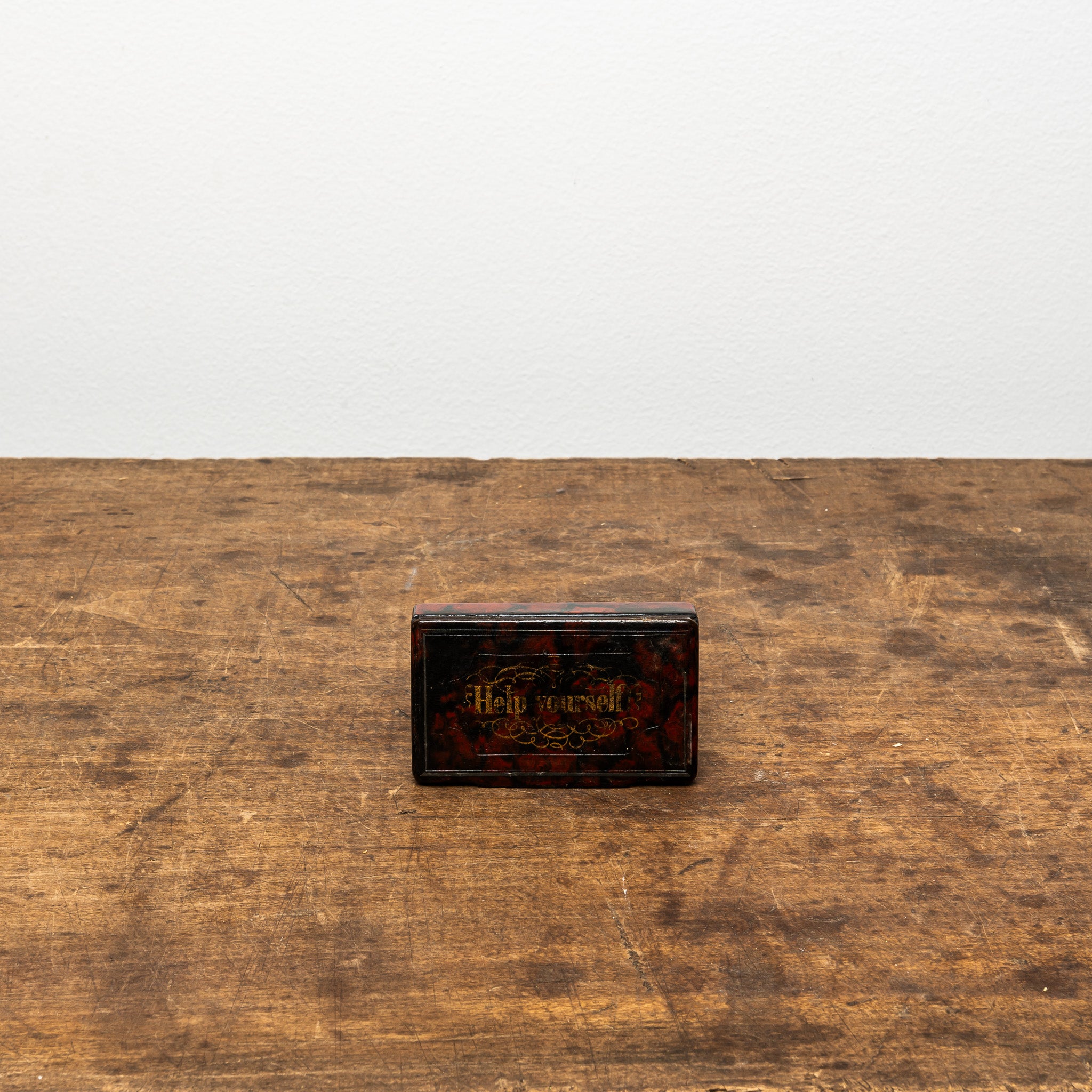 19th-Century Faux-Tortoiseshell Hand-Painted Snuff Box
