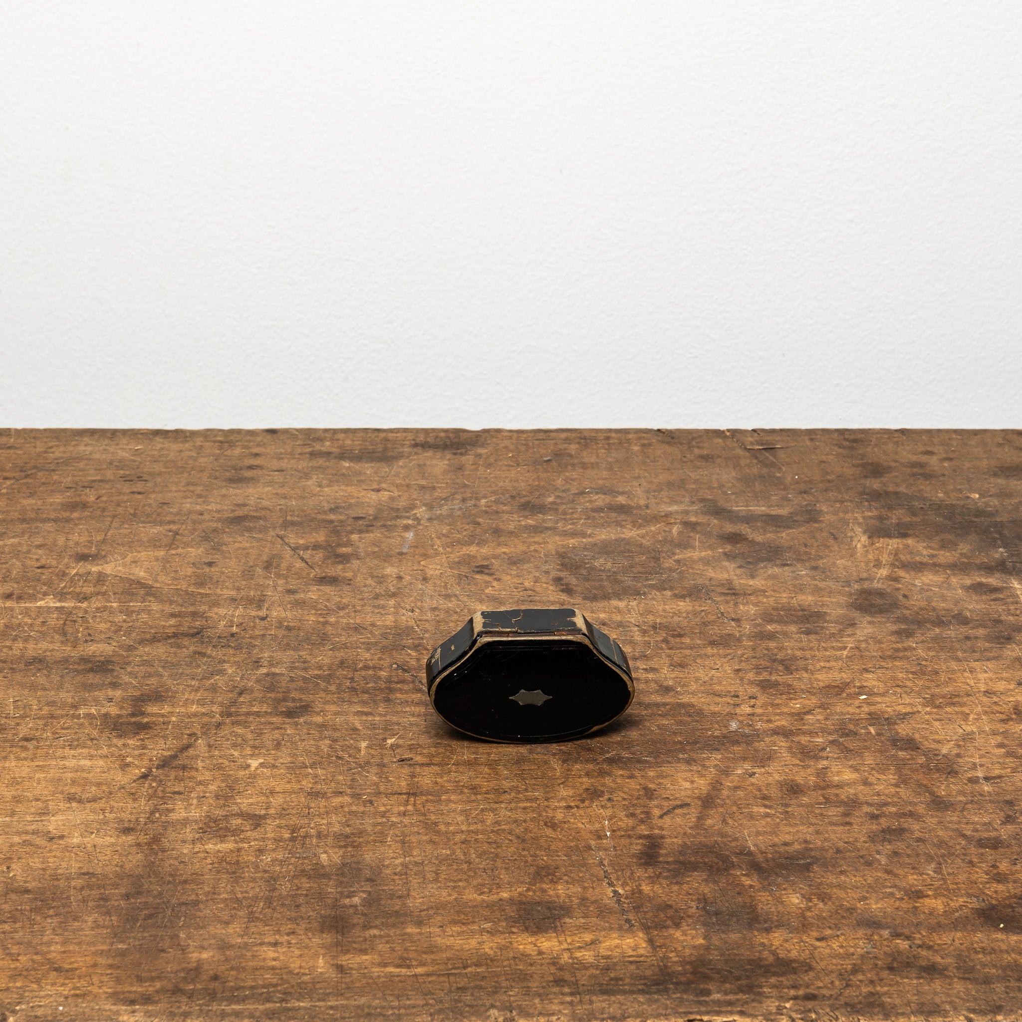 18th Century English Papier-Mâché Shell Snuff Box, Antique Snuff Box