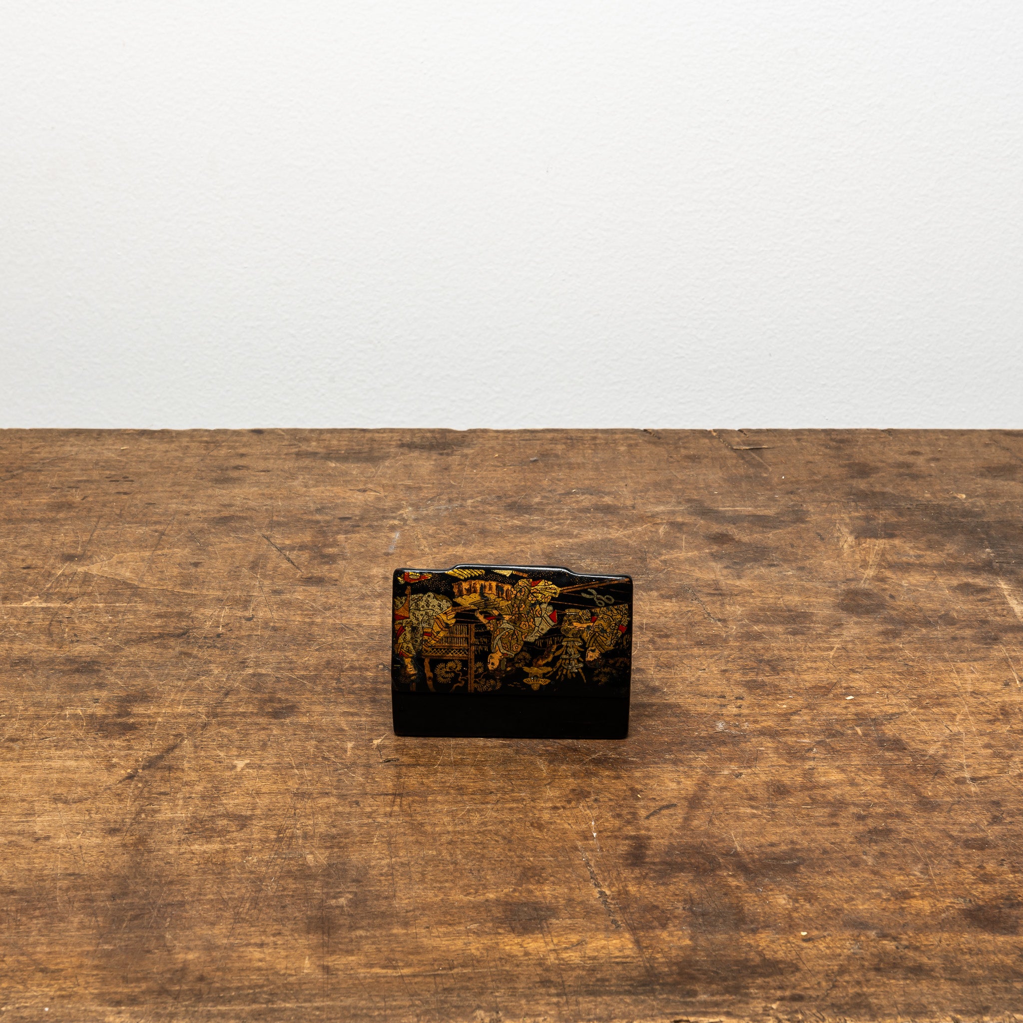 19th Century French Papier-Mâché Snuff Box, Rectangular Antique Box