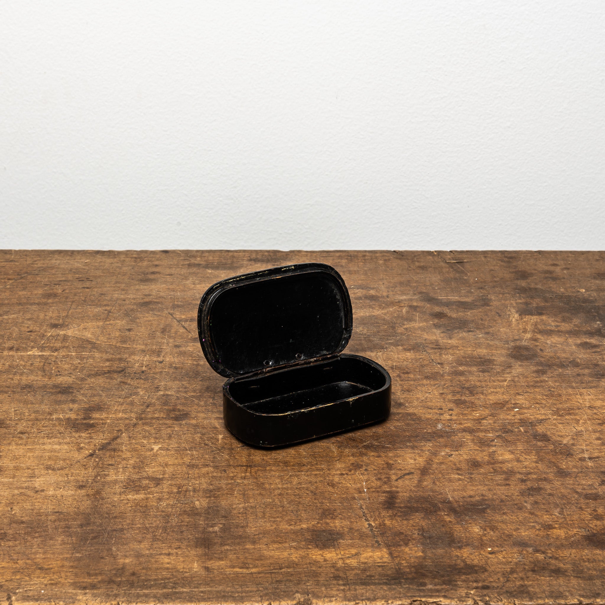 19th Century French Papier-Mâché Snuff Box, Antique French Lacquer
