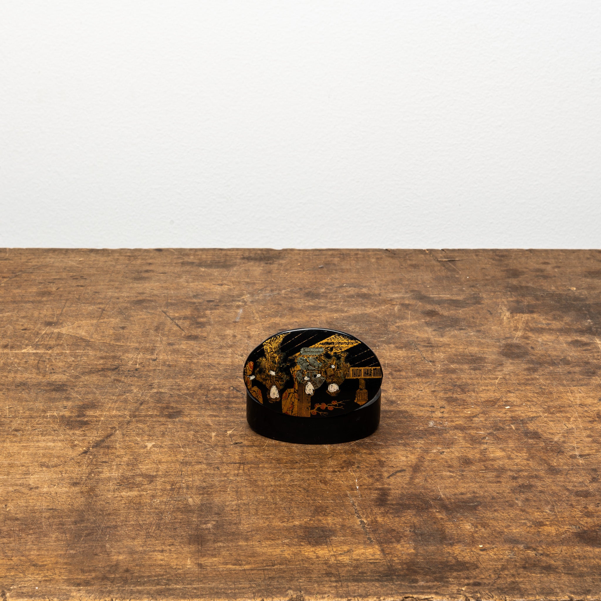 19th Century French Papier-Mâché Snuff Box, Antique Decorative Box