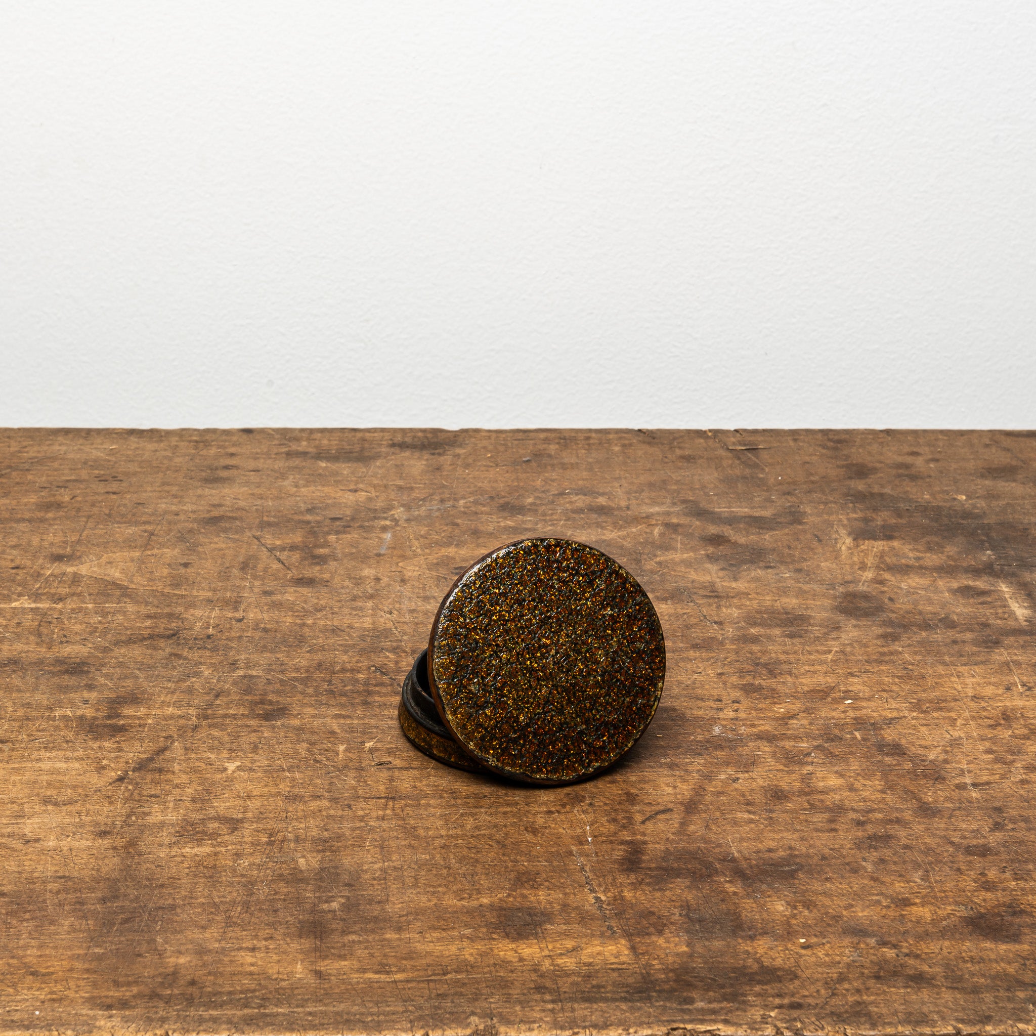 19th Century Glitter Lacquer Snuff Box, Antique Lacquer Box