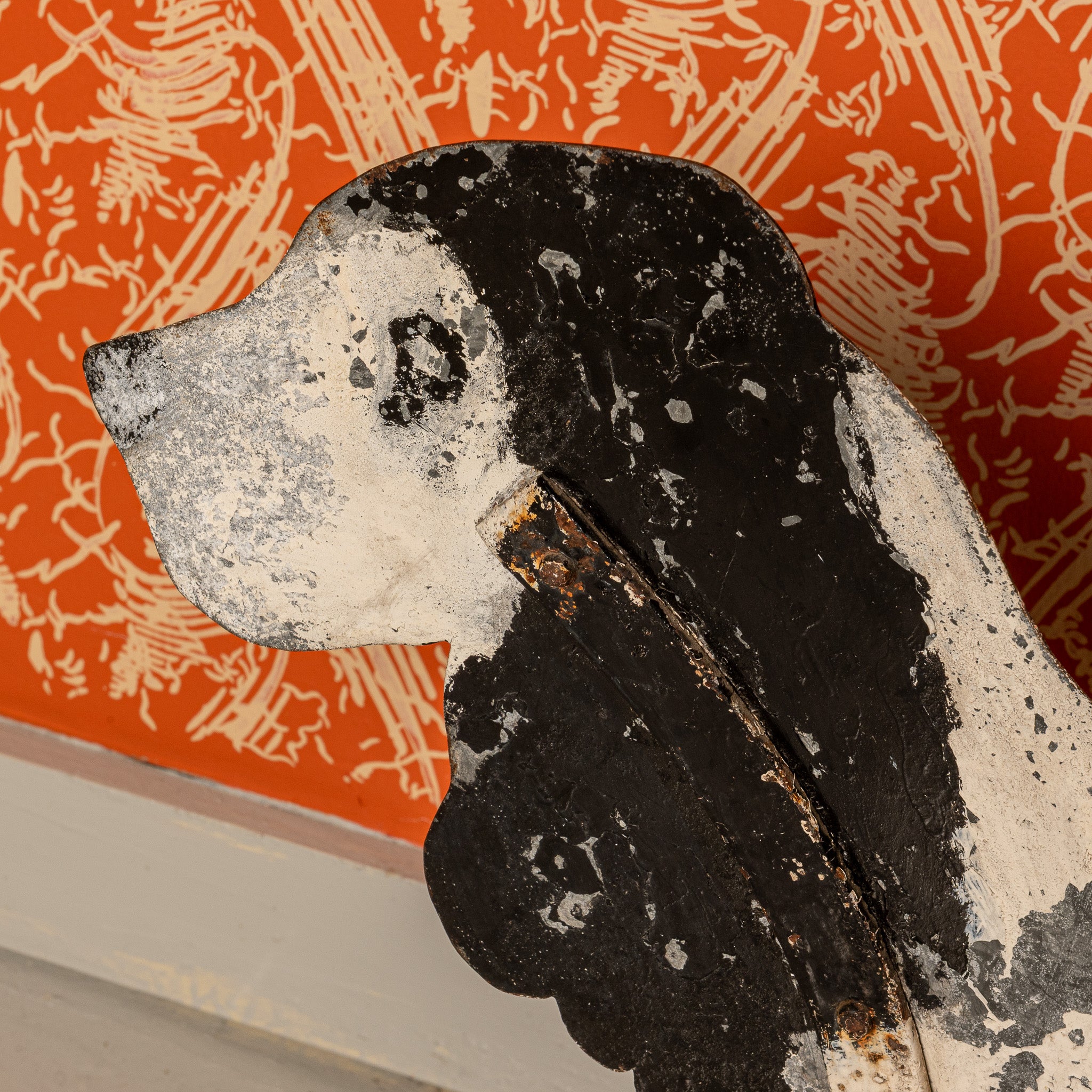 Early 20th century painted metal folk art dog