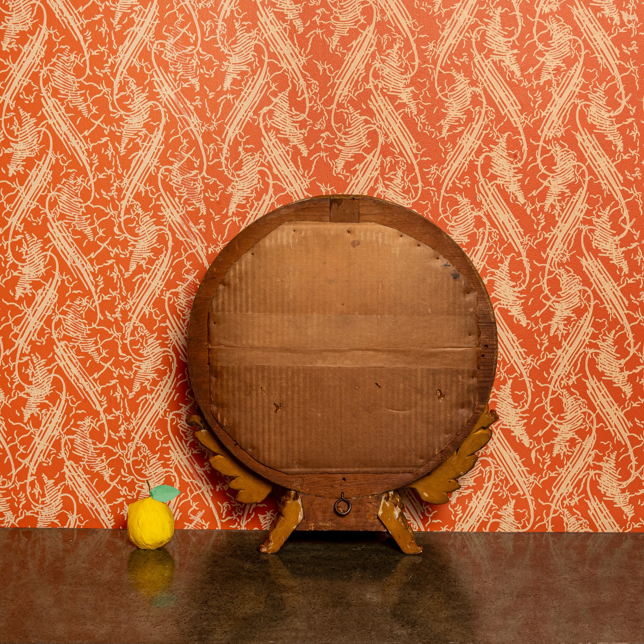 19th century Swedish crowned convex mirror