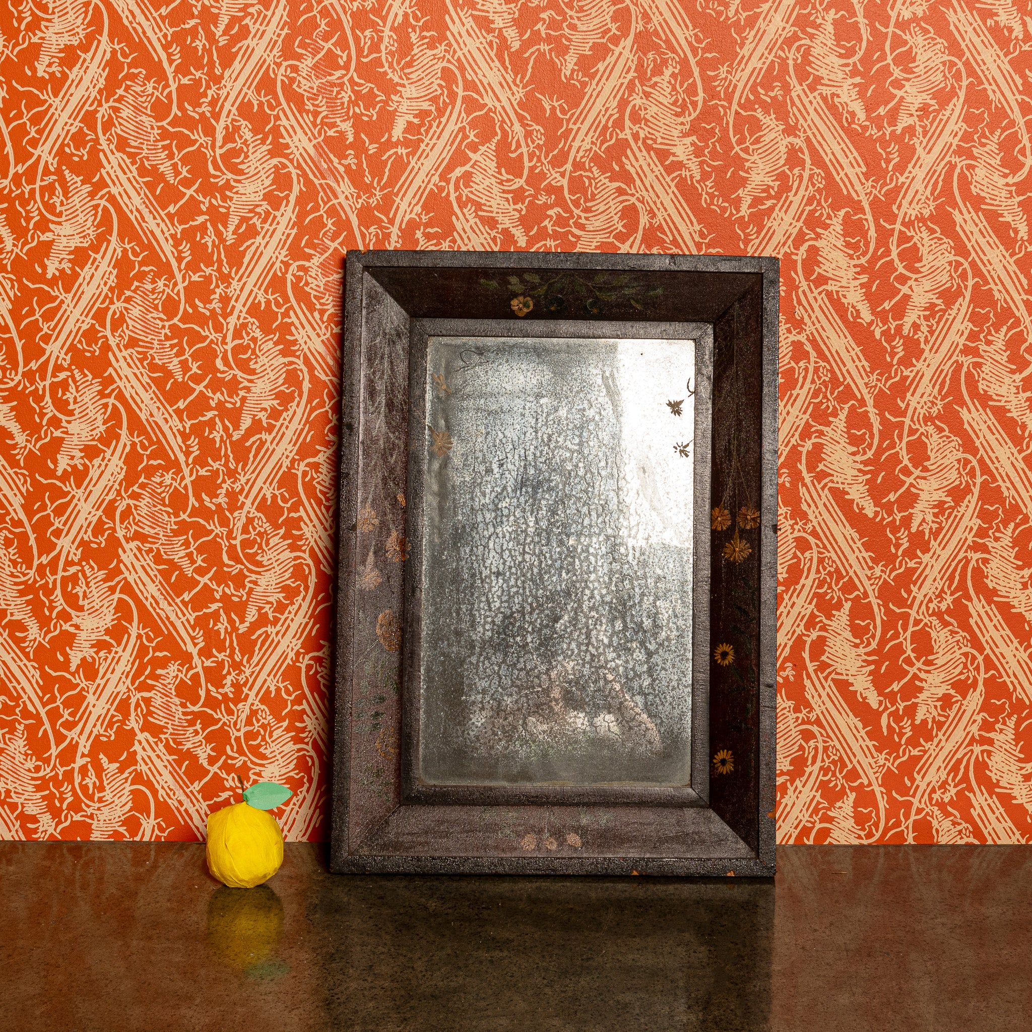 Folk art painted mirror, 19th century