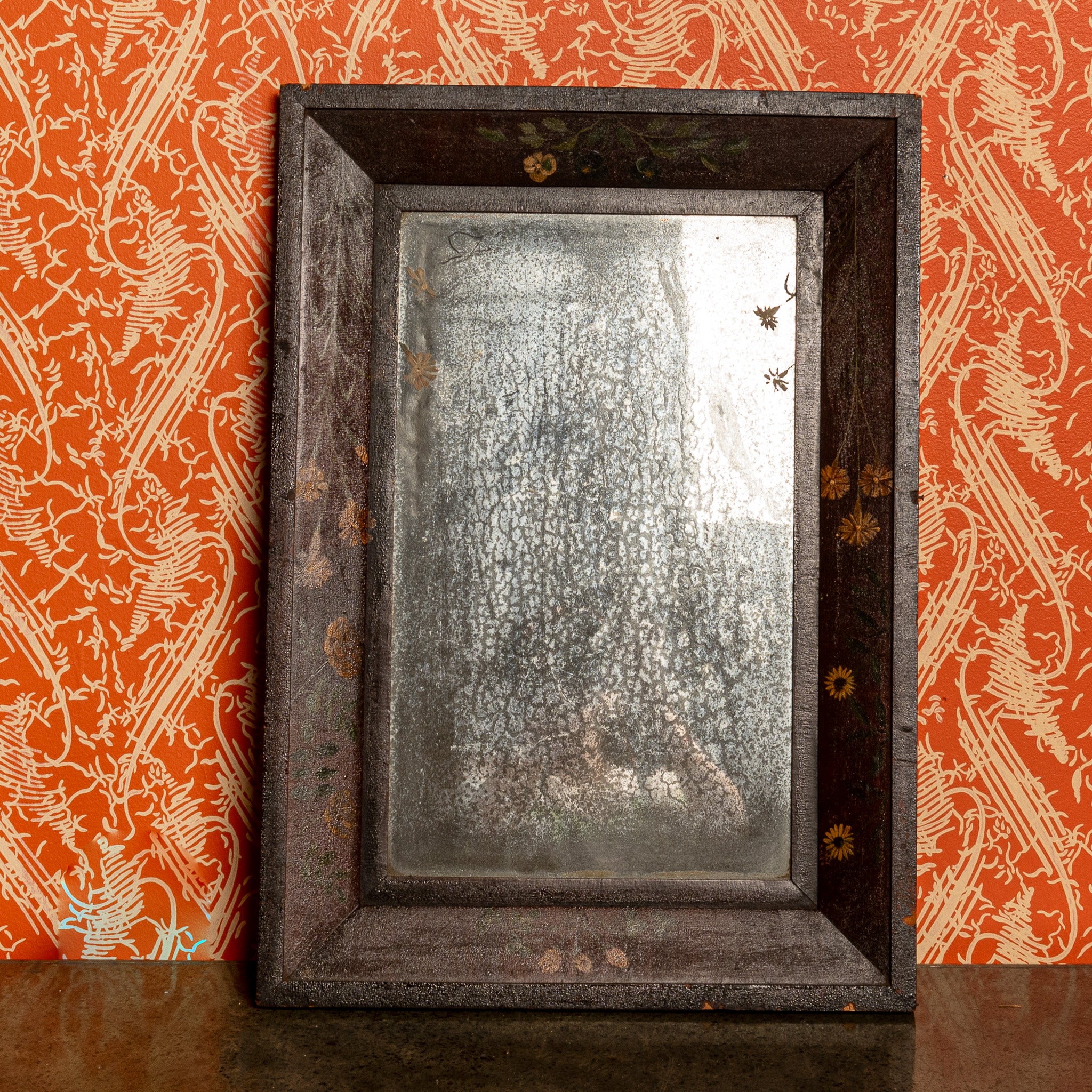 Folk art painted mirror, 19th century