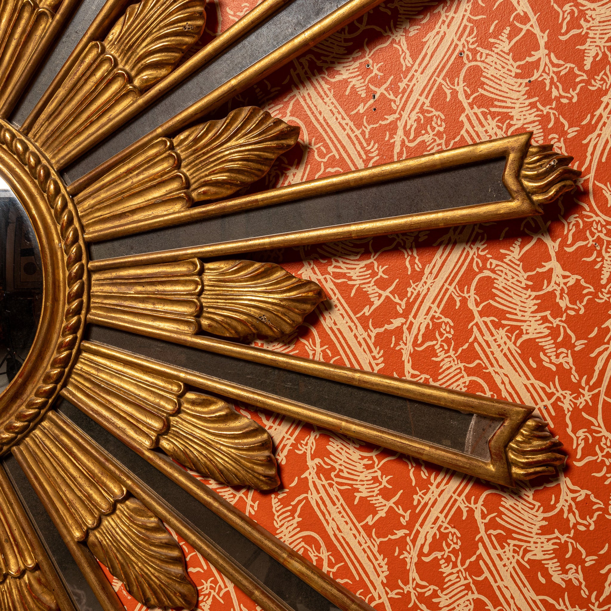 Italian Sunburst Mirror | 20th Century Giltwood