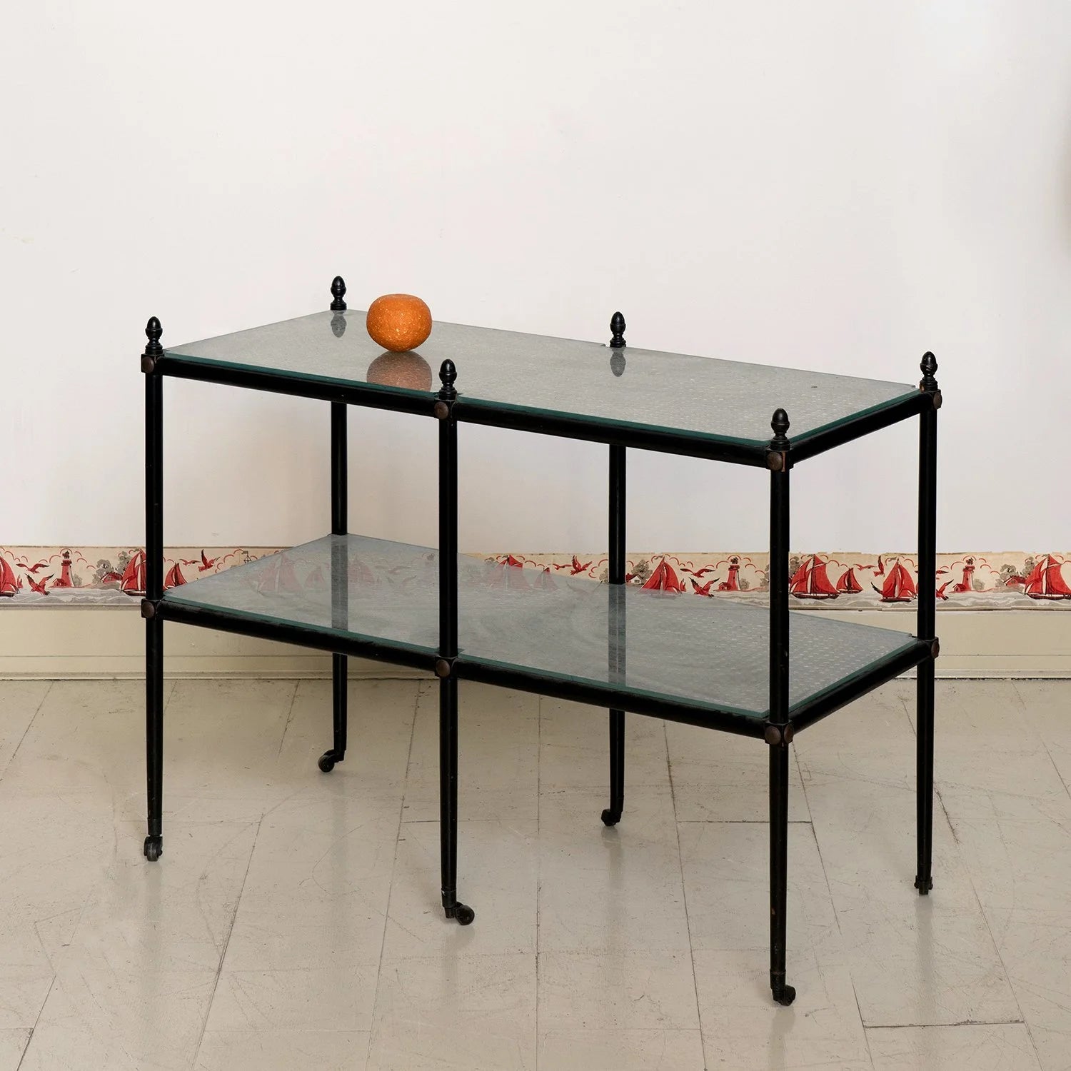 ENGLISH REGENCY CANED ETAGERE